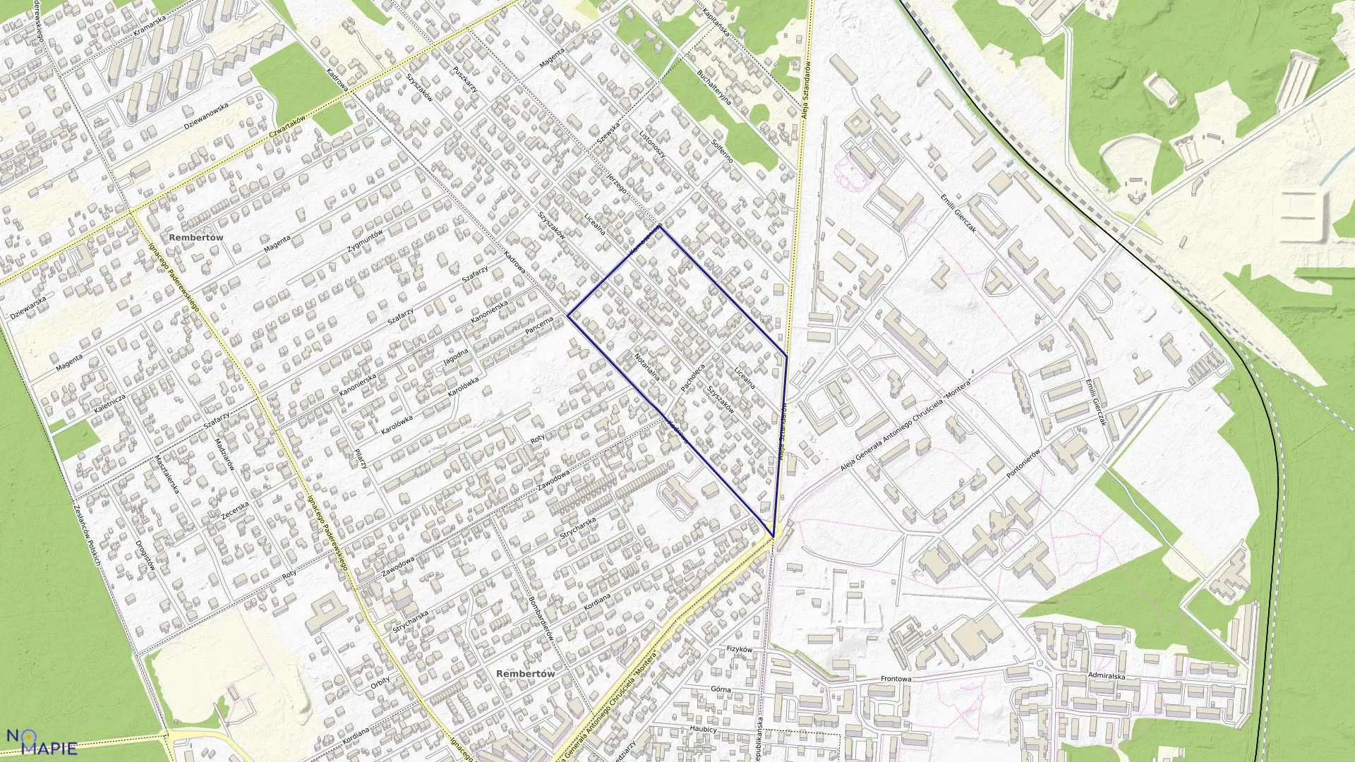 Mapa obrębu 3-09-18 w mieście Warszawa