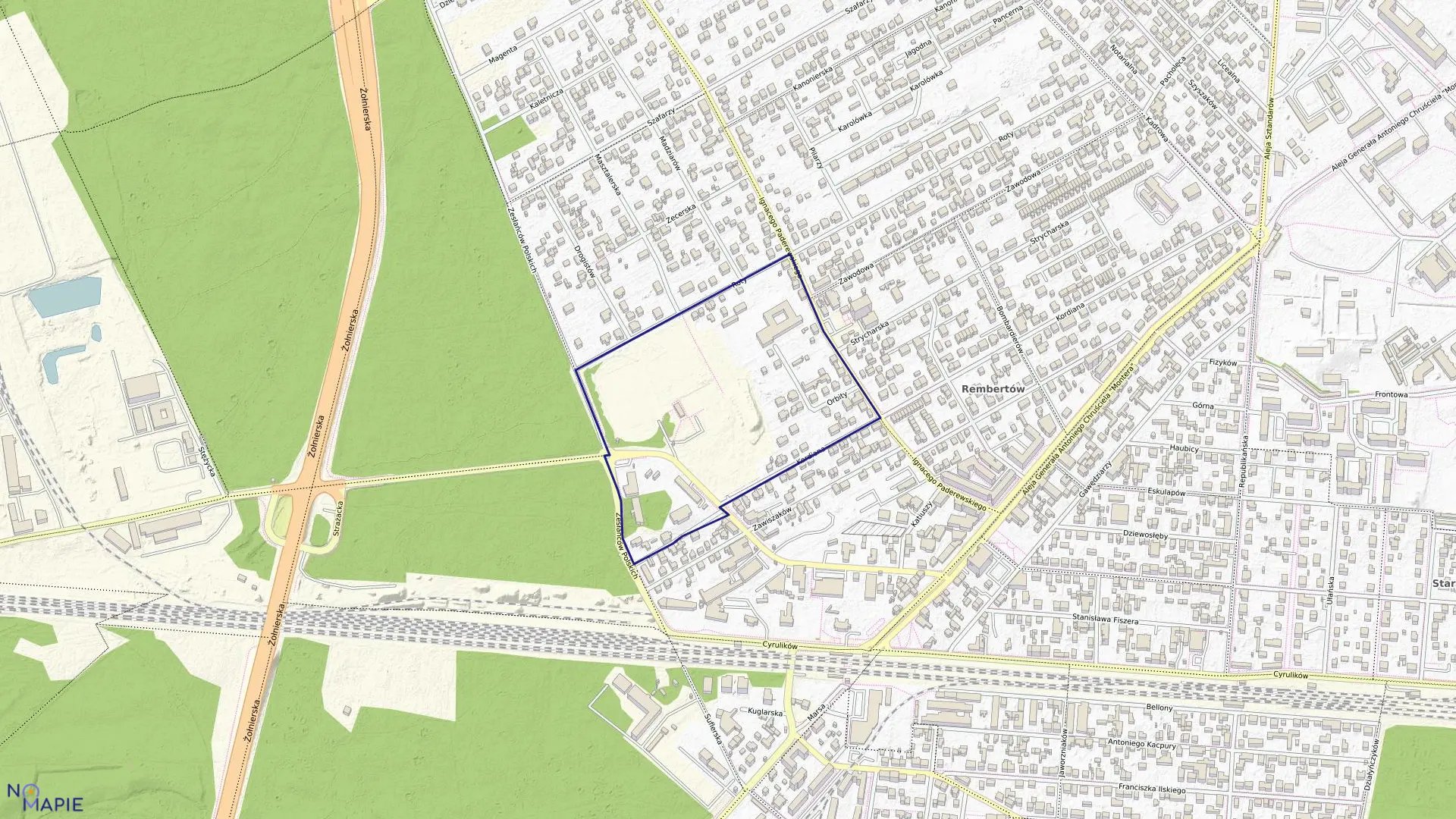 Mapa obrębu 3-09-19 w mieście Warszawa