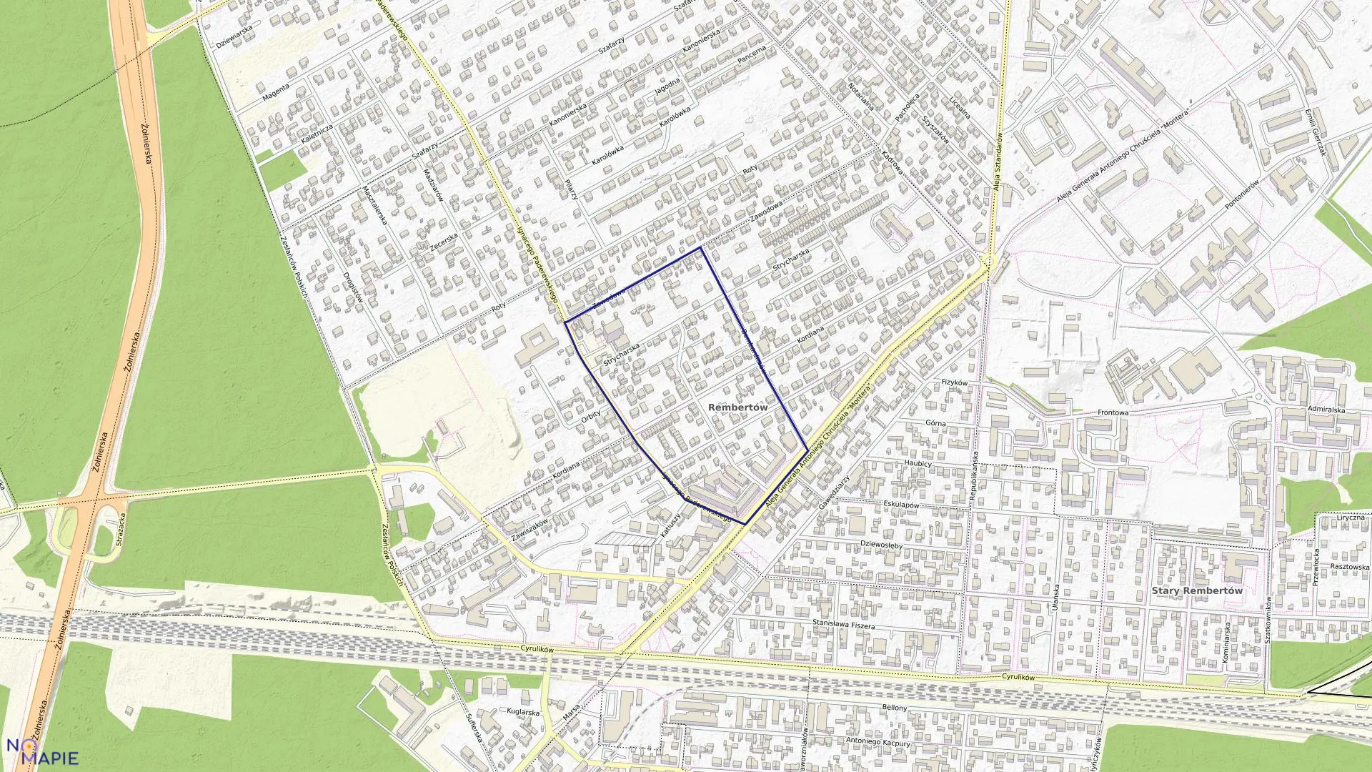 Mapa obrębu 3-09-20 w mieście Warszawa