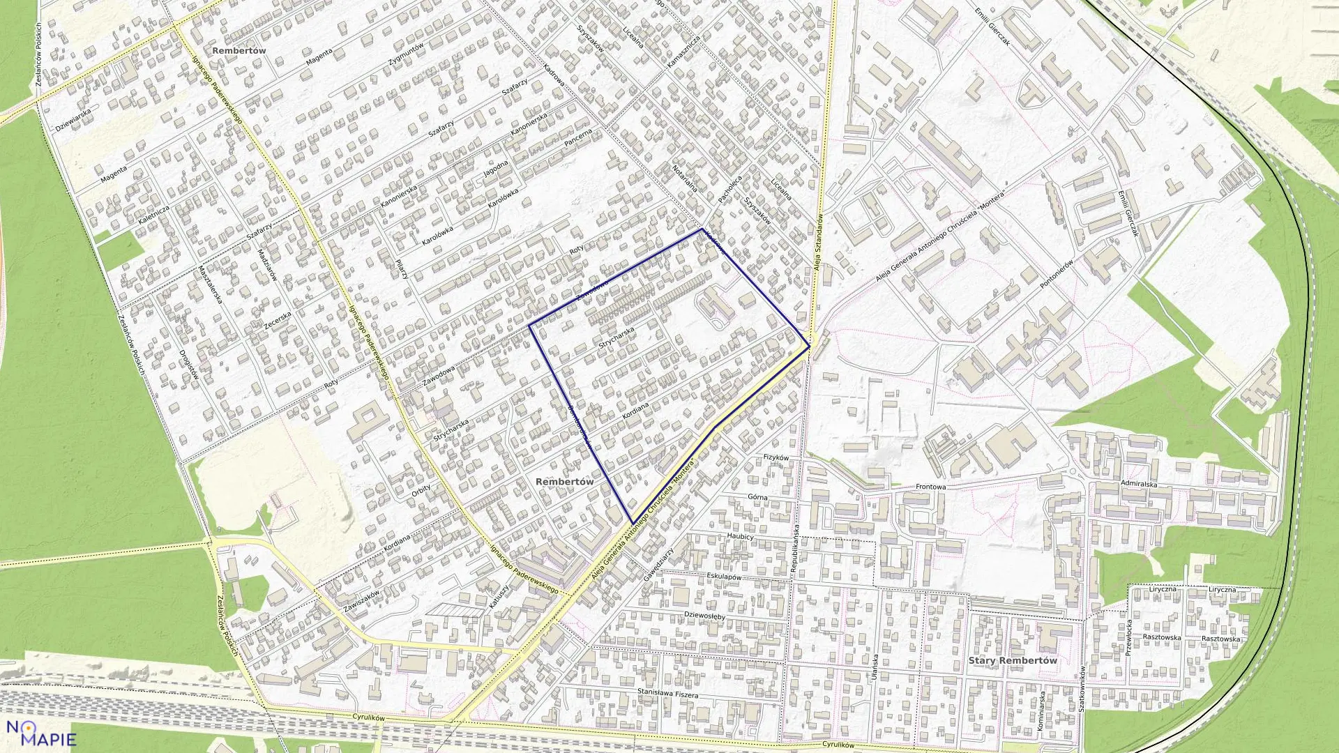 Mapa obrębu 3-09-21 w mieście Warszawa