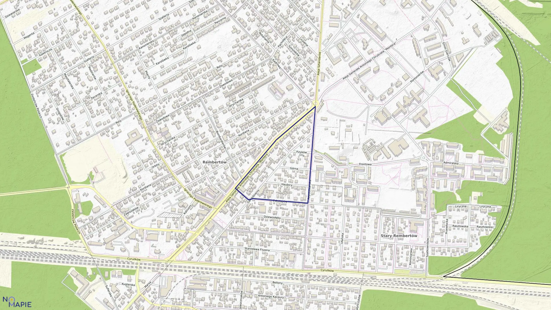 Mapa obrębu 3-09-22 w mieście Warszawa