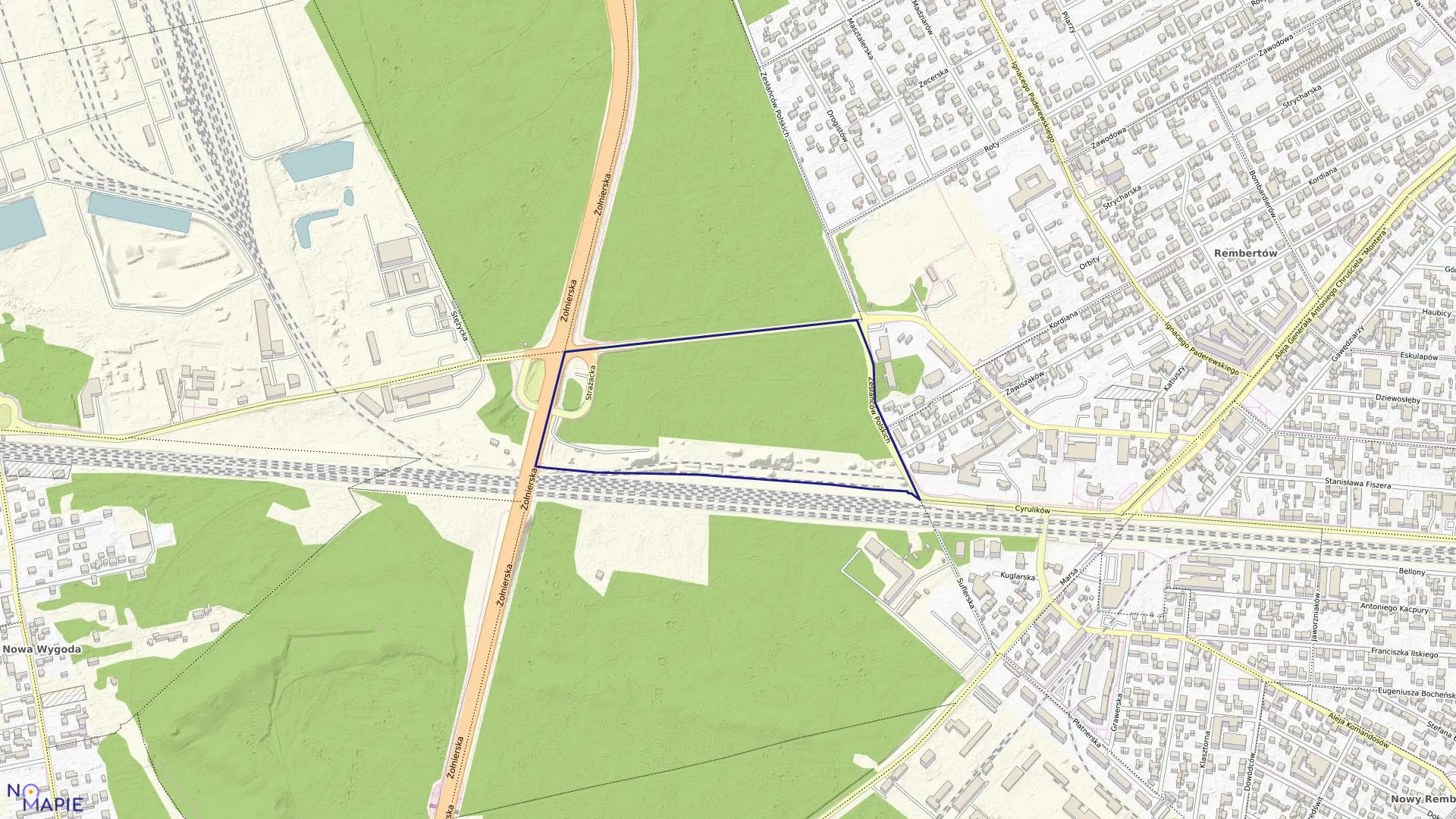 Mapa obrębu 3-09-24 w mieście Warszawa