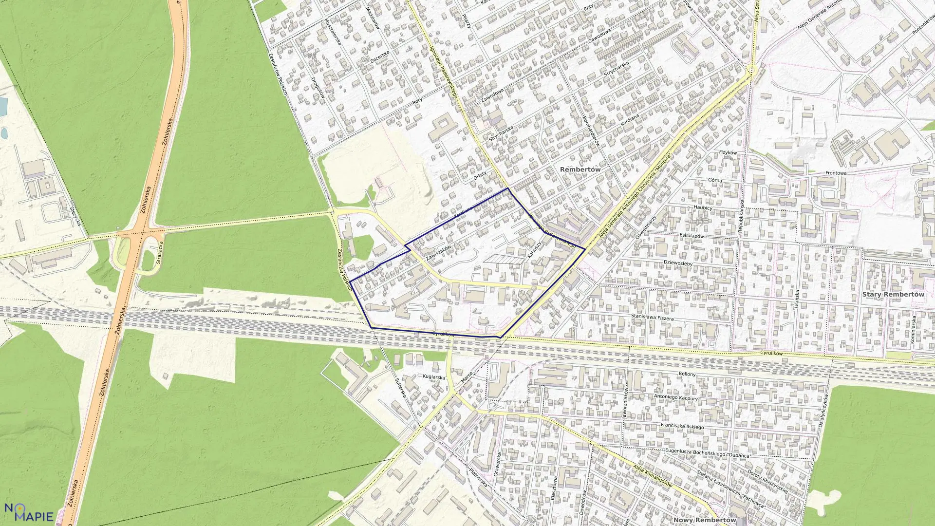 Mapa obrębu 3-09-25 w mieście Warszawa