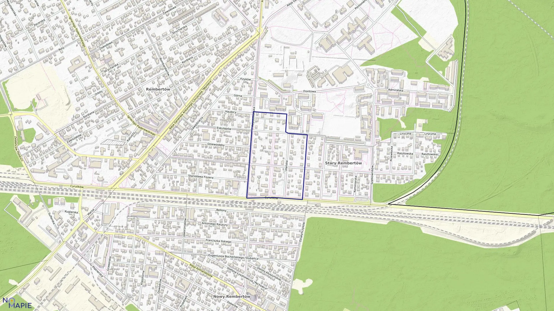 Mapa obrębu 3-09-28 w mieście Warszawa