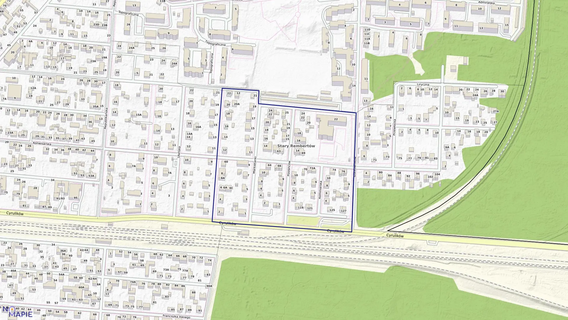 Mapa obrębu 3-09-29 w mieście Warszawa