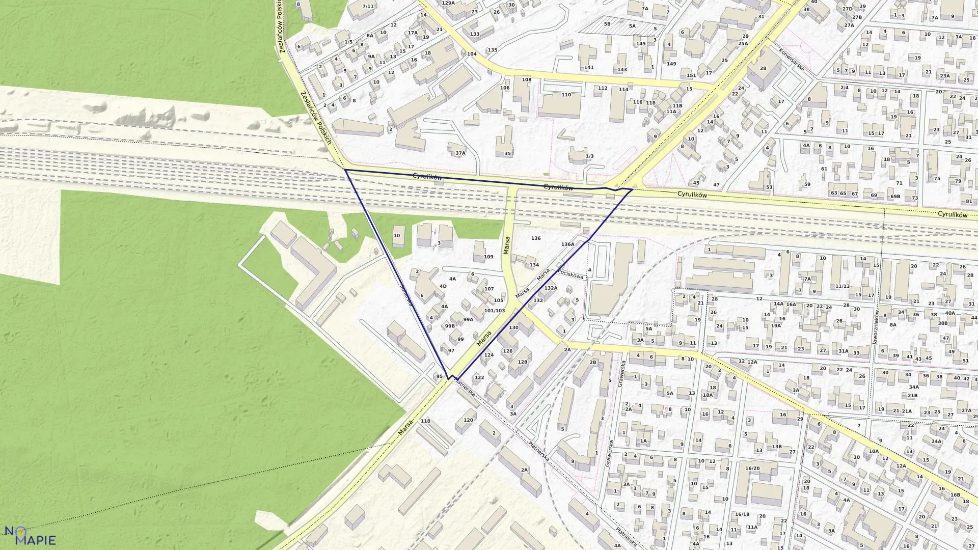 Mapa obrębu 3-09-31 w mieście Warszawa