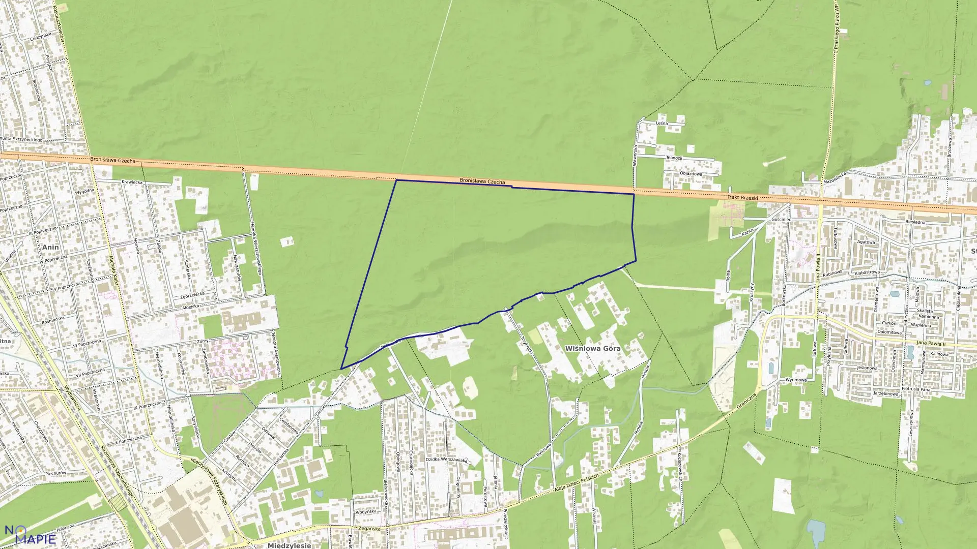 Mapa obrębu 3-10-03 w mieście Warszawa