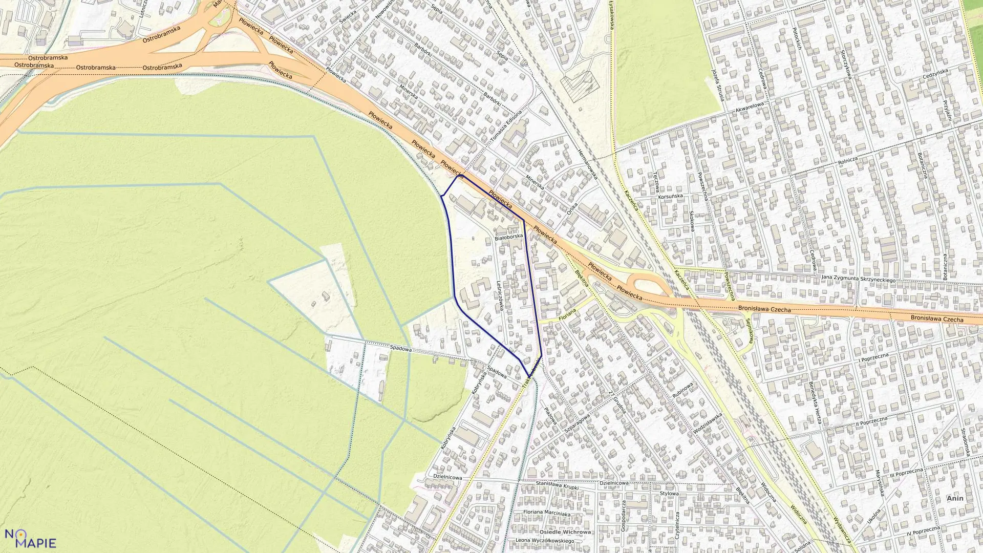 Mapa obrębu 3-11-01 w mieście Warszawa