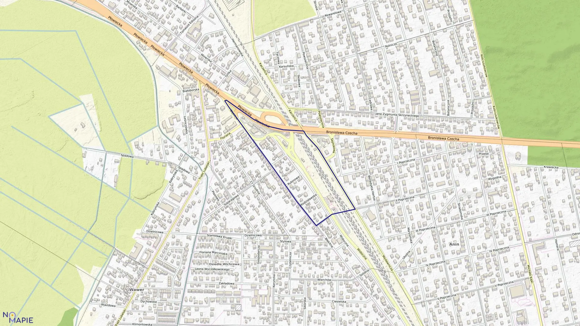 Mapa obrębu 3-11-03 w mieście Warszawa