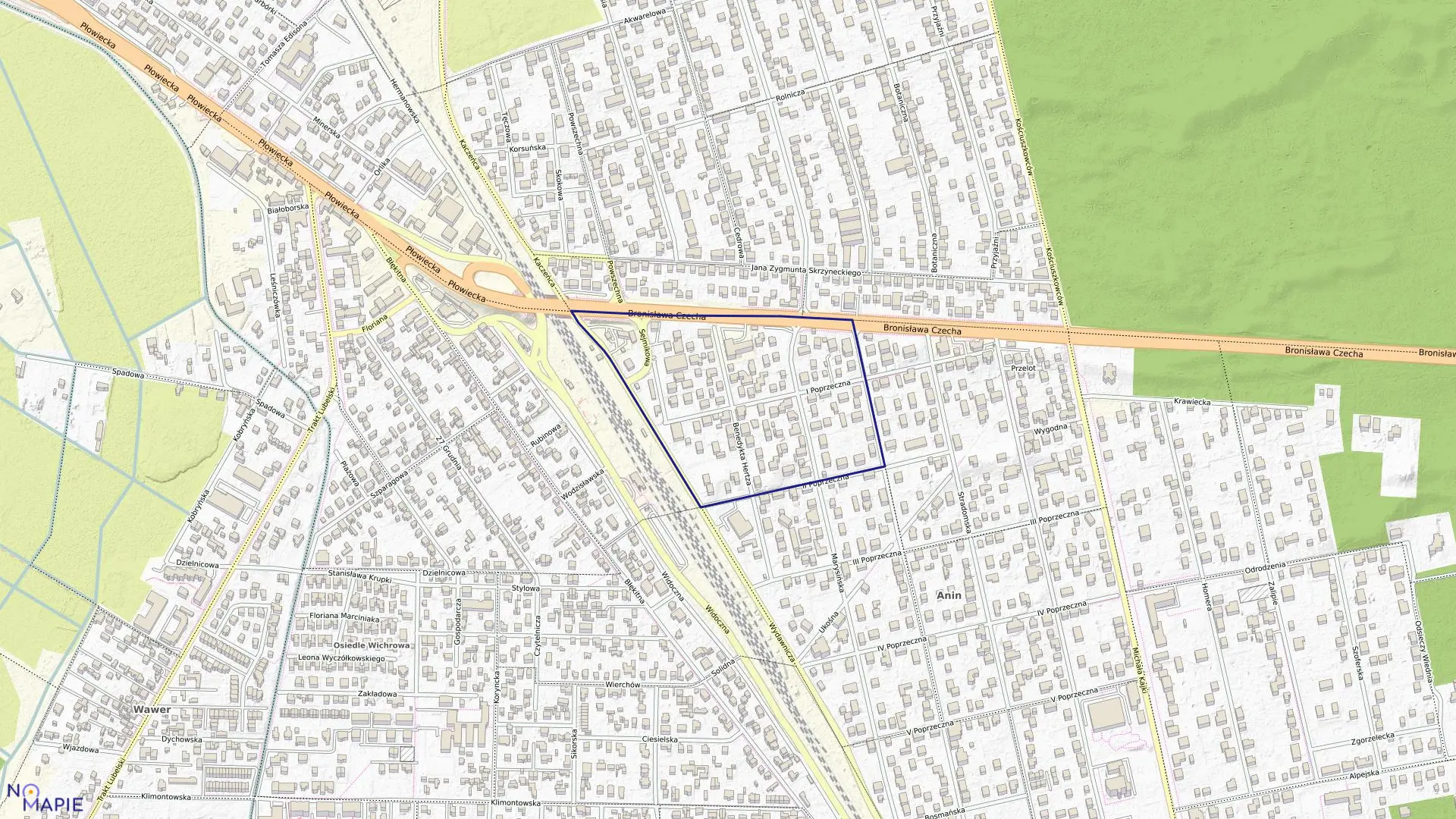 Mapa obrębu 3-11-04 w mieście Warszawa