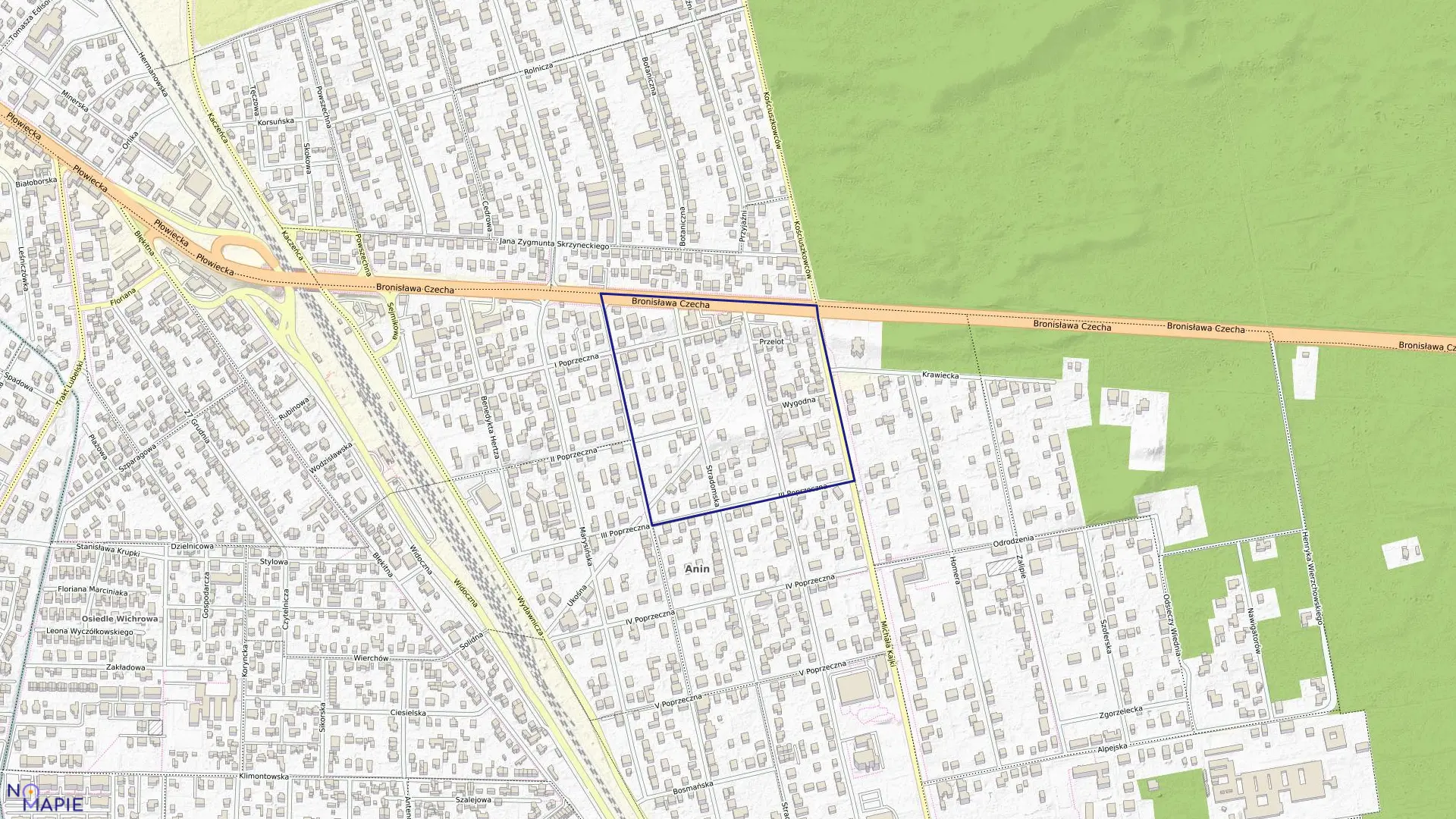 Mapa obrębu 3-11-05 w mieście Warszawa