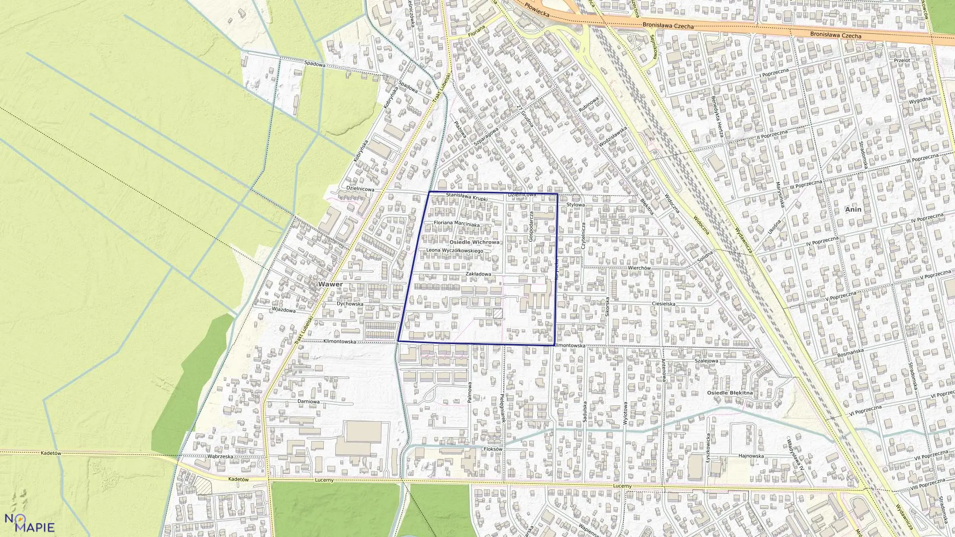 Mapa obrębu 3-11-09 w mieście Warszawa