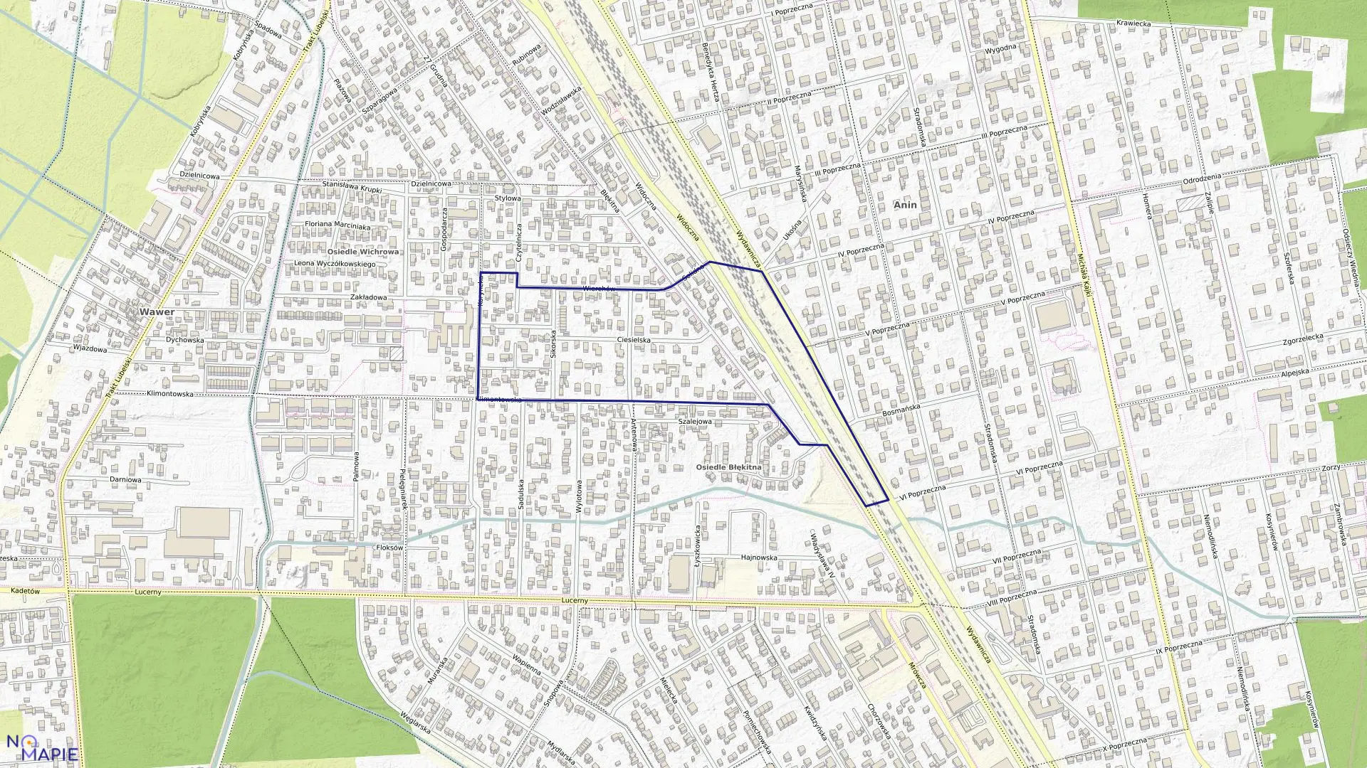 Mapa obrębu 3-11-10 w mieście Warszawa