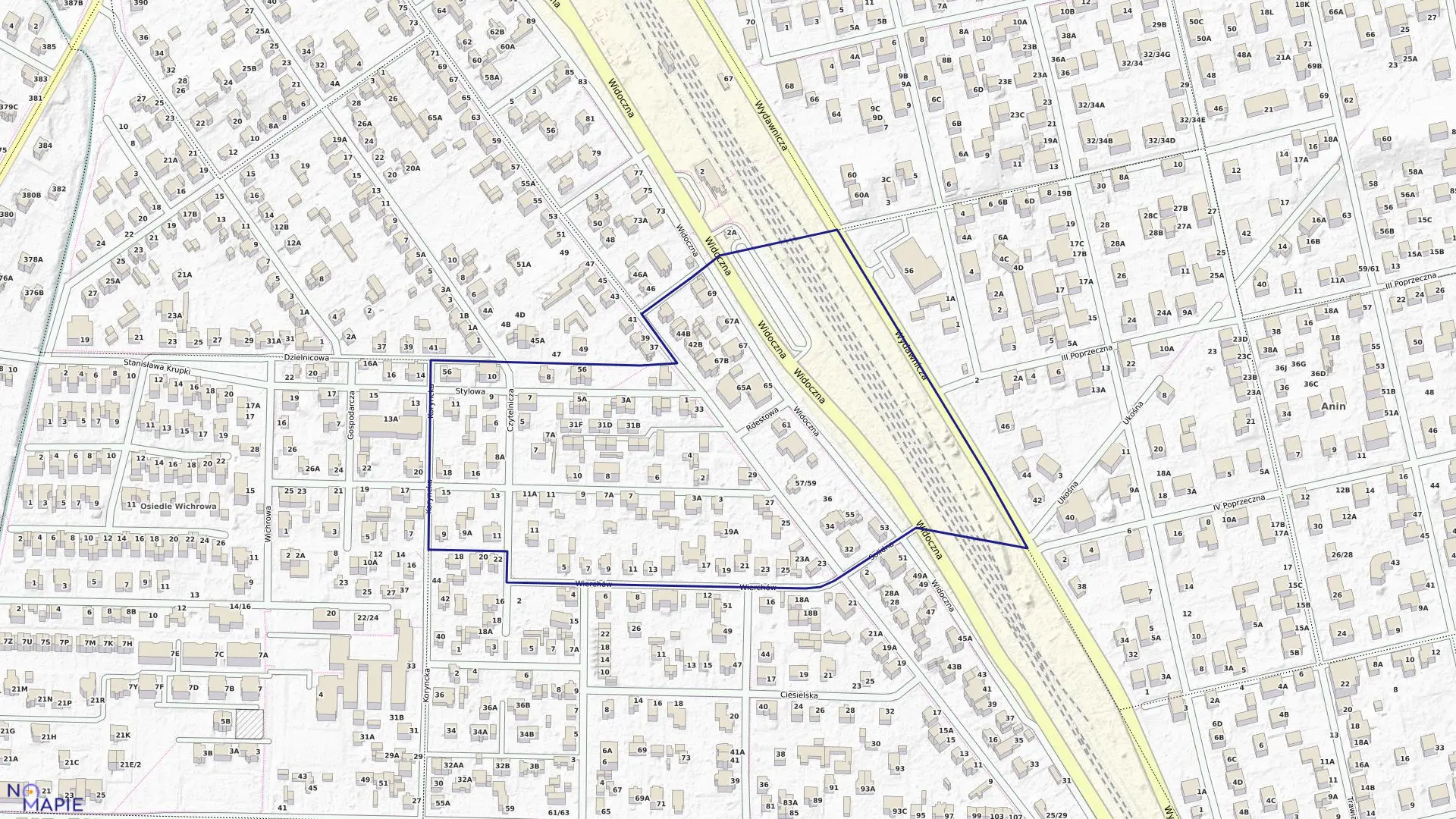 Mapa obrębu 3-11-11 w mieście Warszawa