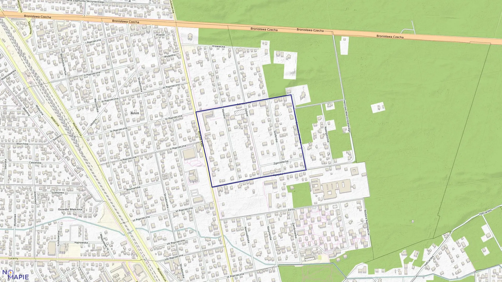 Mapa obrębu 3-11-14 w mieście Warszawa