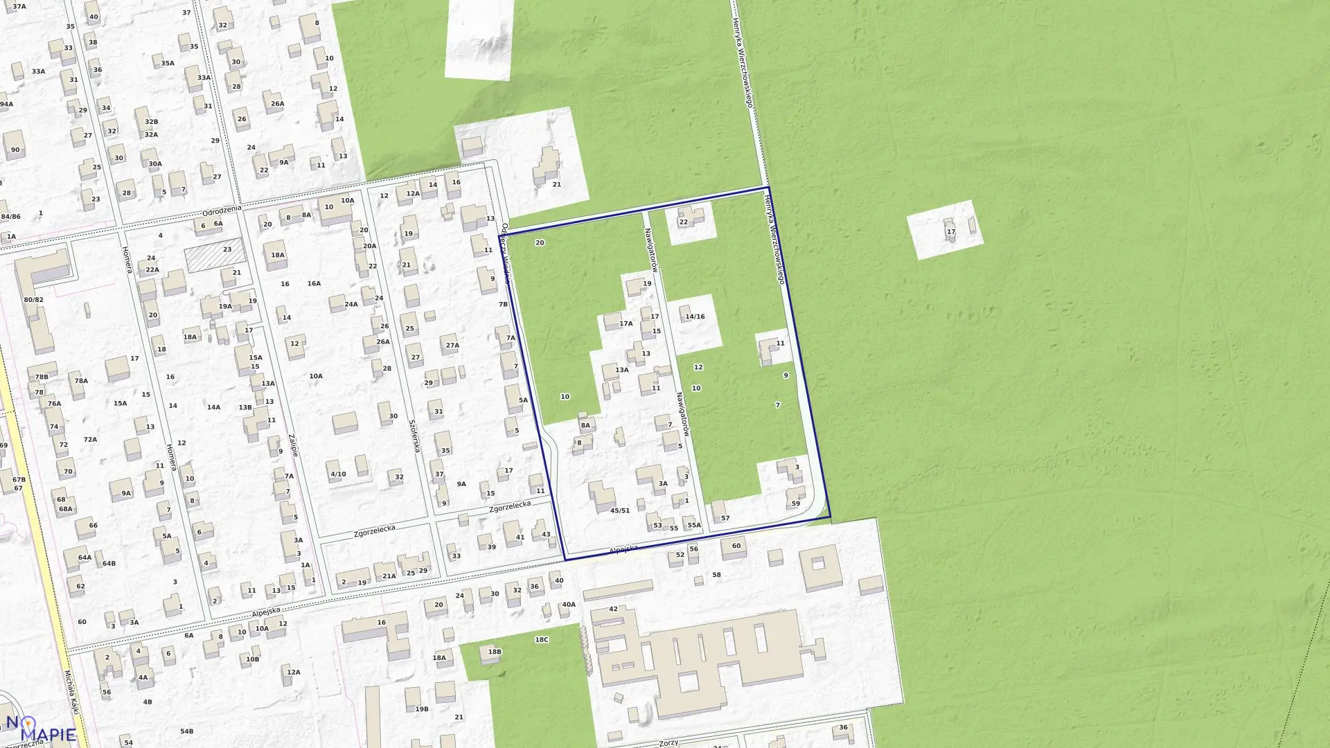 Mapa obrębu 3-11-15 w mieście Warszawa