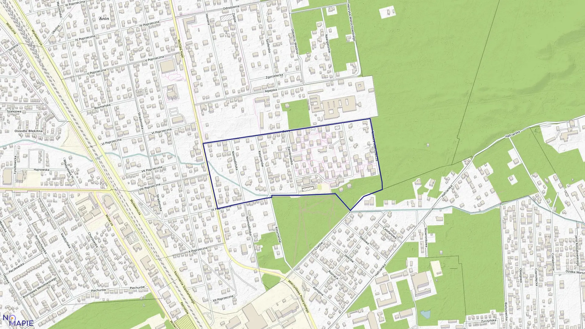 Mapa obrębu 3-11-22 w mieście Warszawa