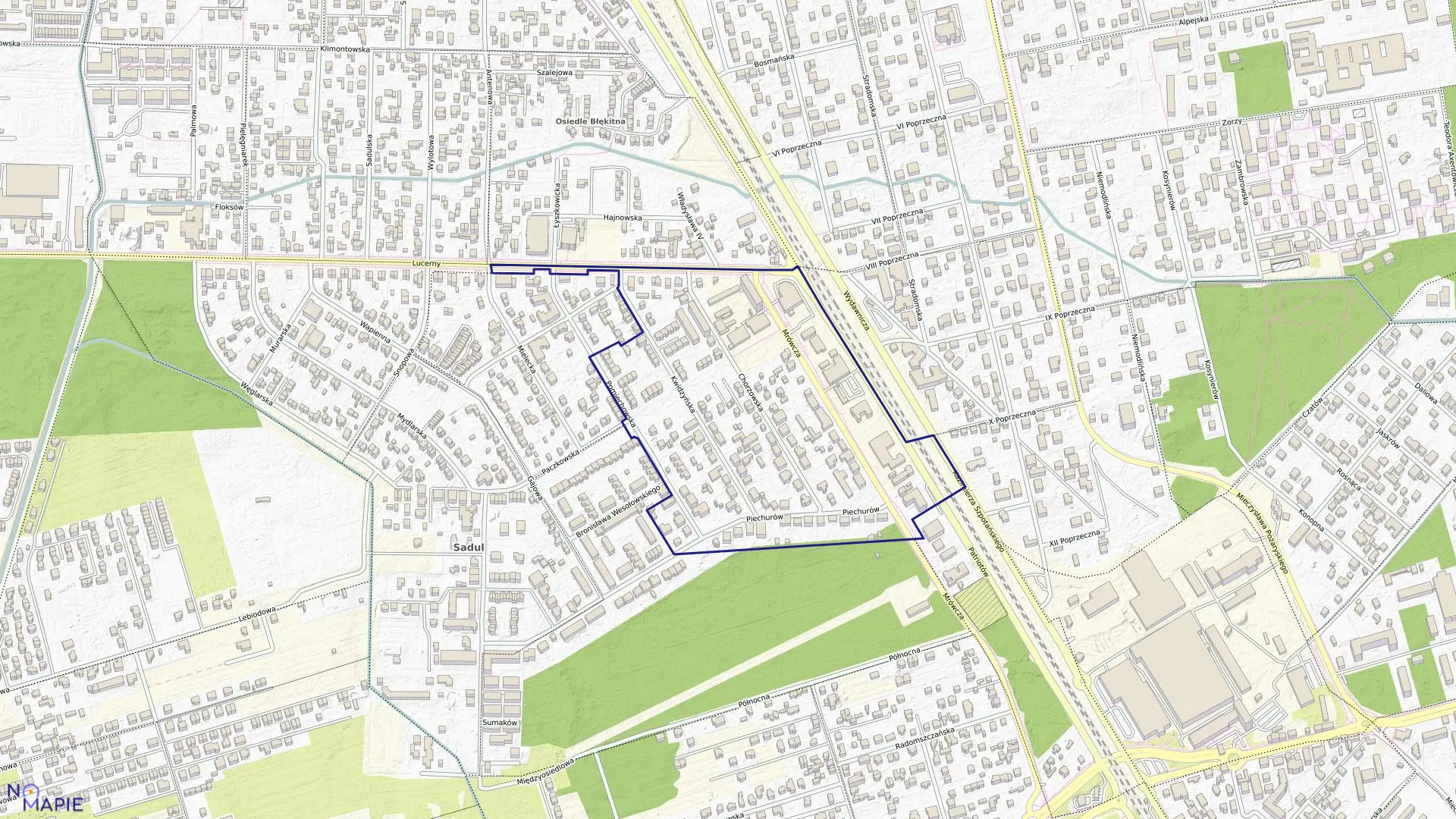 Mapa obrębu 3-11-33 w mieście Warszawa