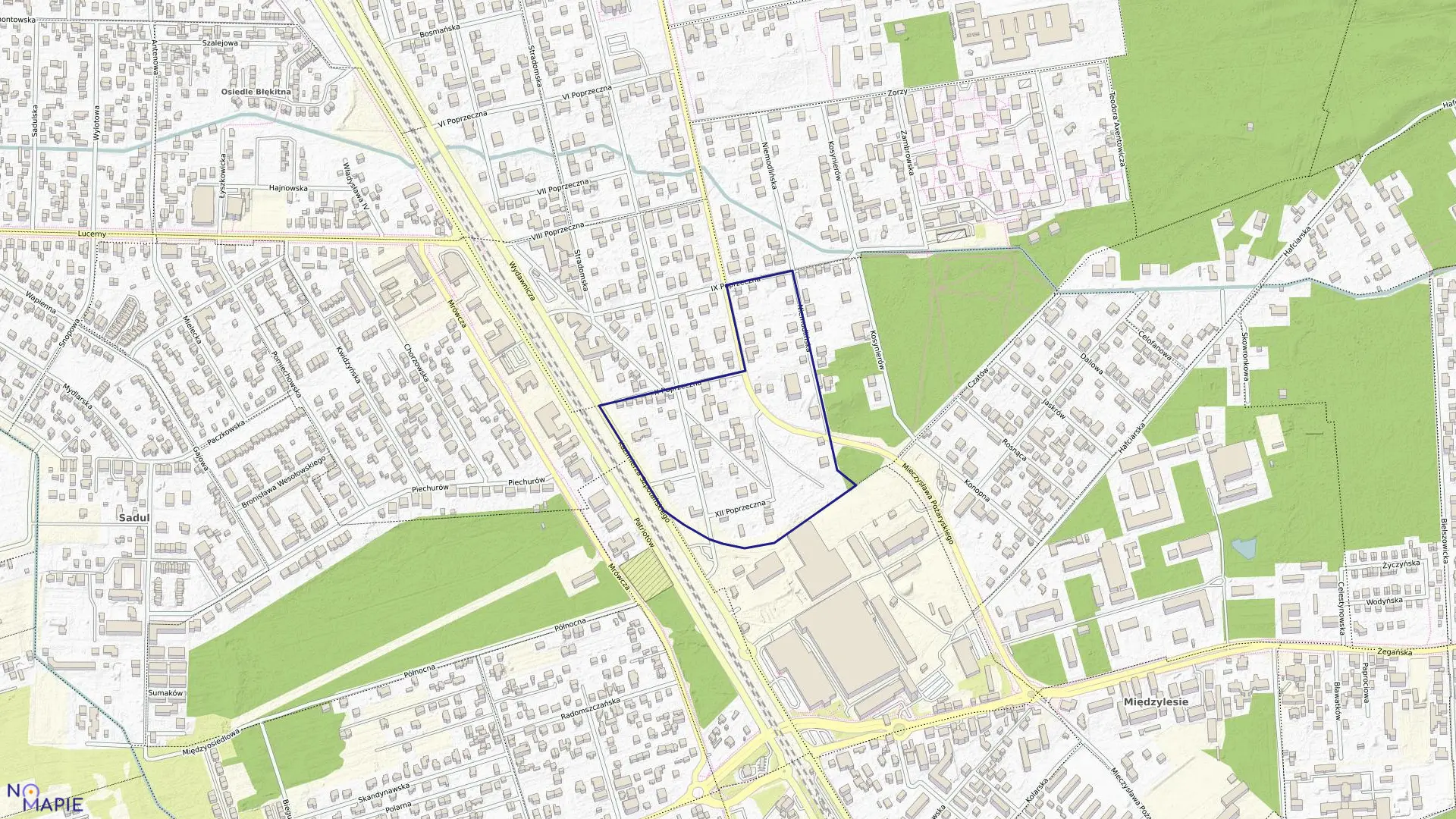 Mapa obrębu 3-11-34 w mieście Warszawa