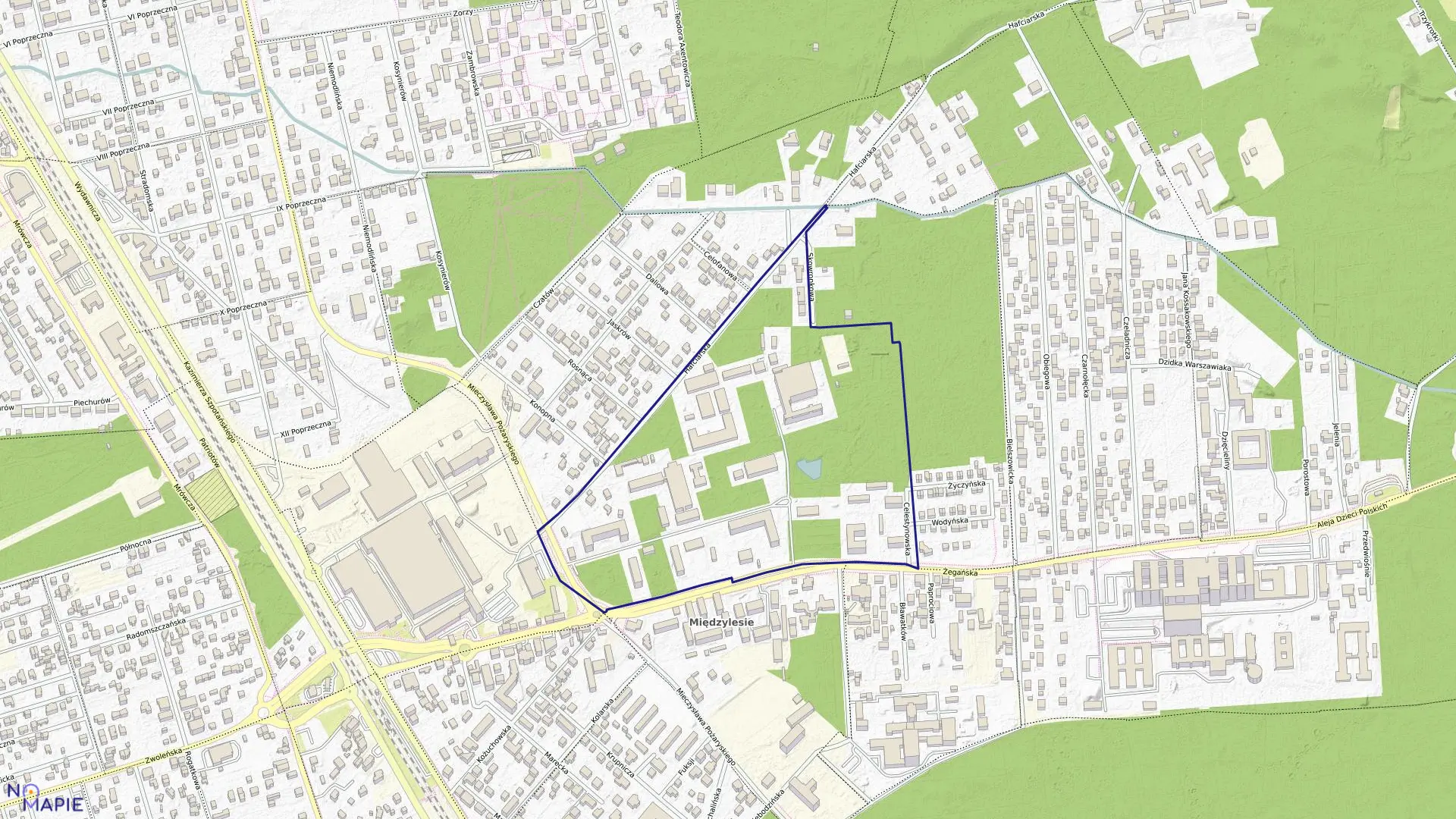 Mapa obrębu 3-11-36 w mieście Warszawa