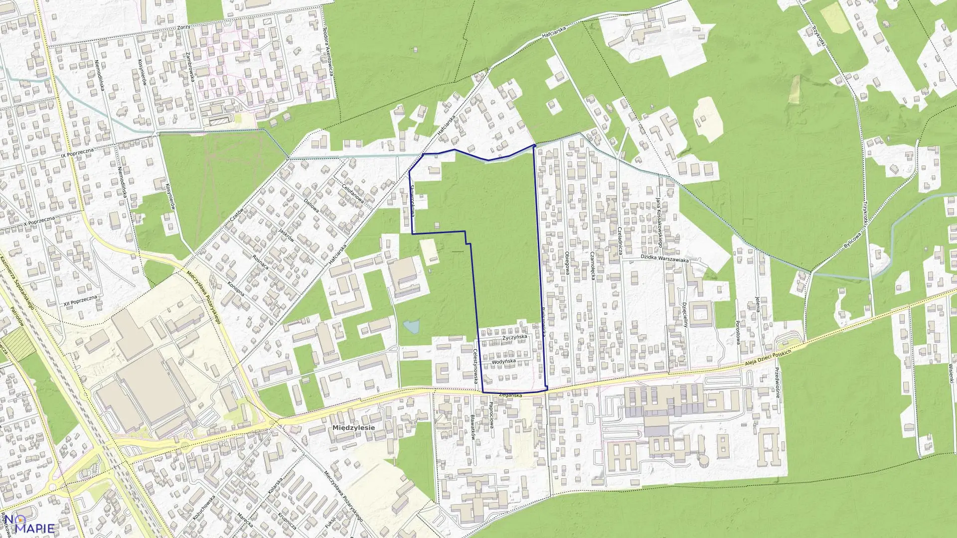 Mapa obrębu 3-11-37 w mieście Warszawa