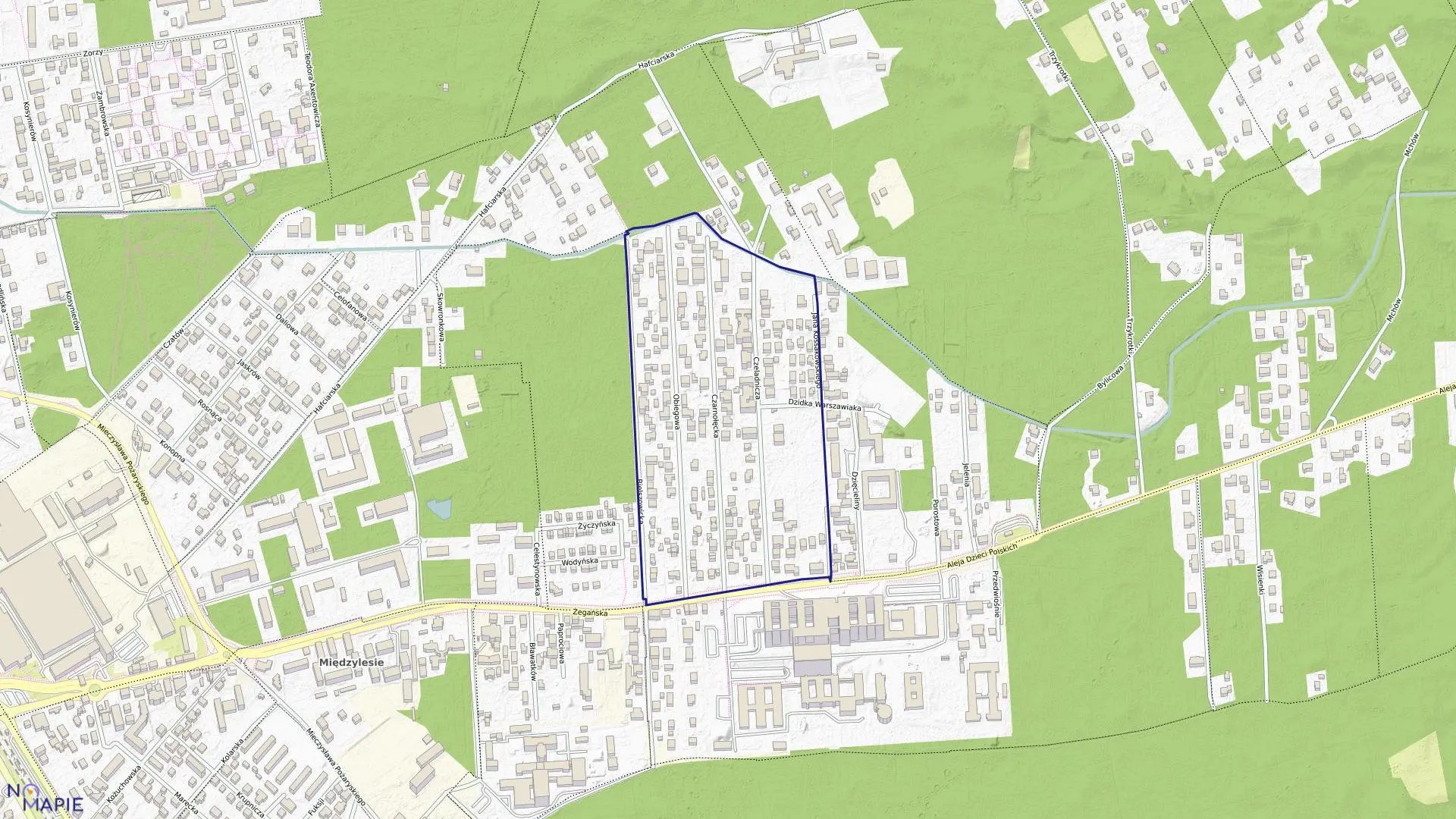 Mapa obrębu 3-11-38 w mieście Warszawa