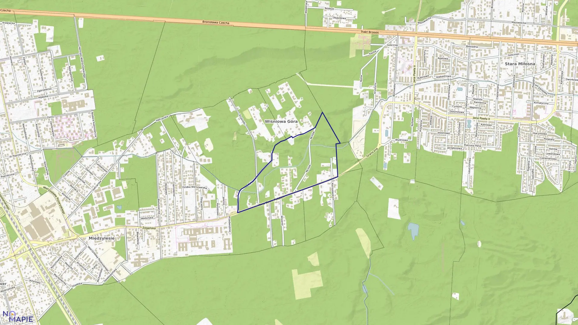 Mapa obrębu 3-11-40 w mieście Warszawa