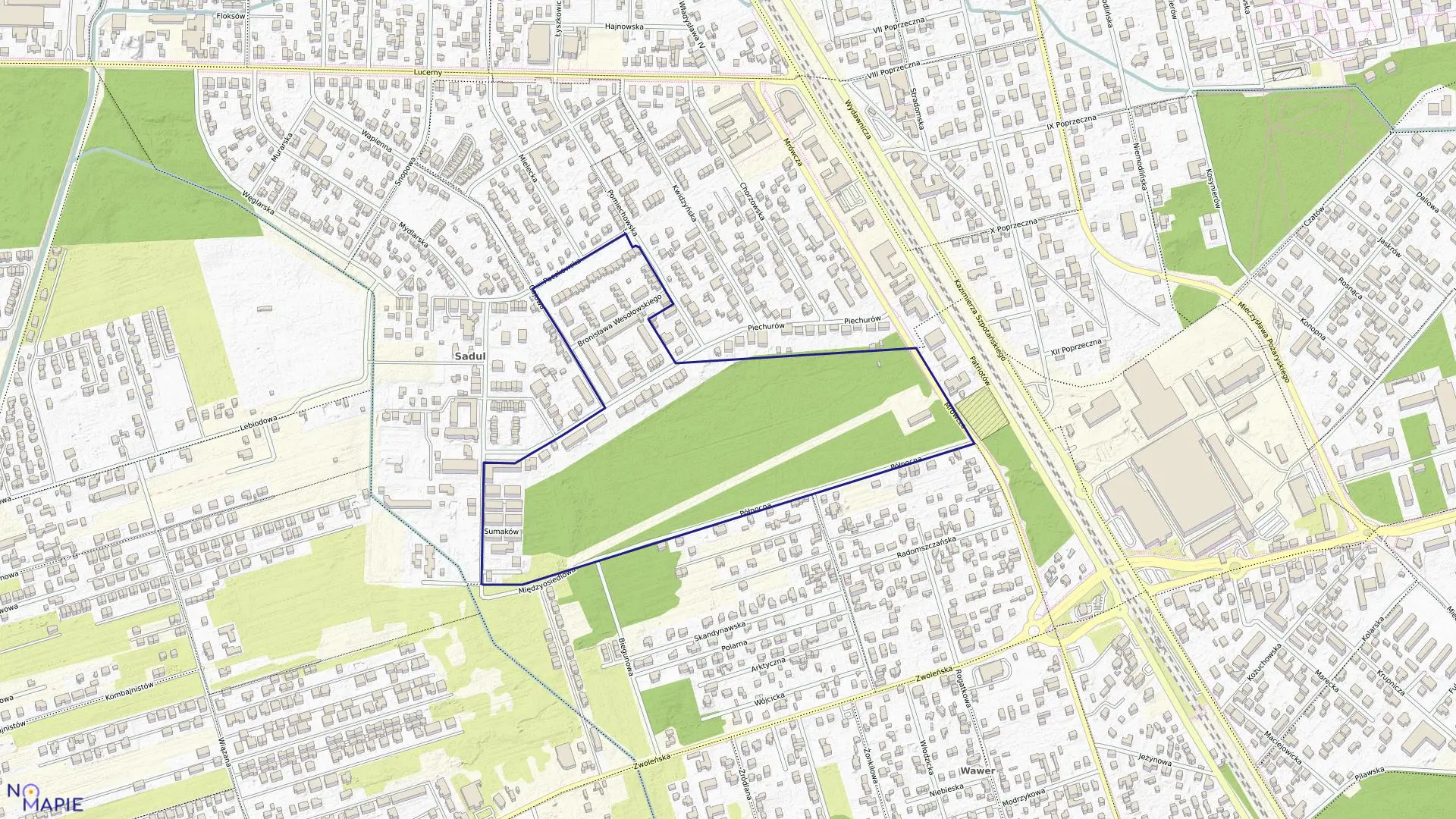 Mapa obrębu 3-11-41 w mieście Warszawa