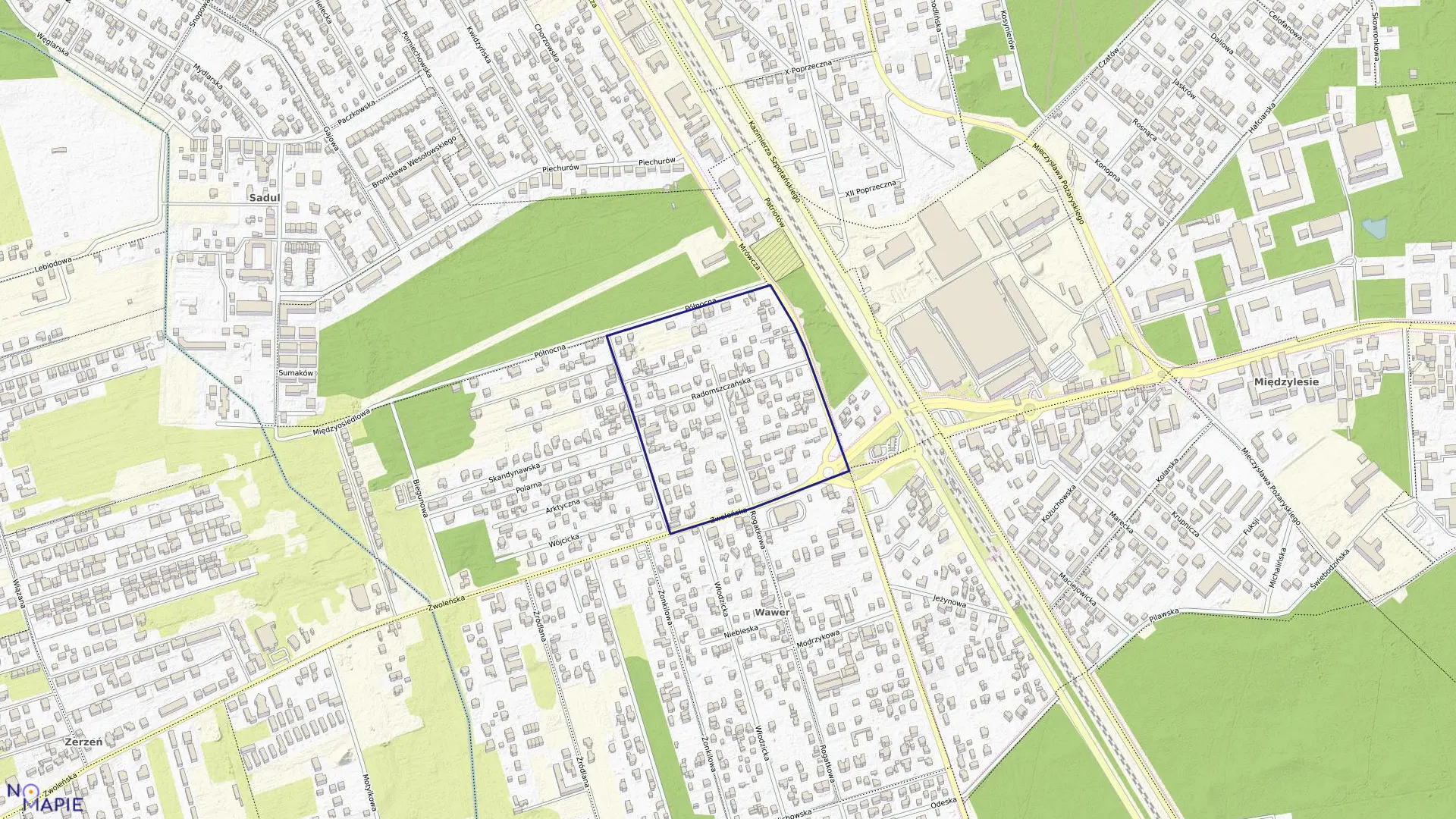 Mapa obrębu 3-11-43 w mieście Warszawa