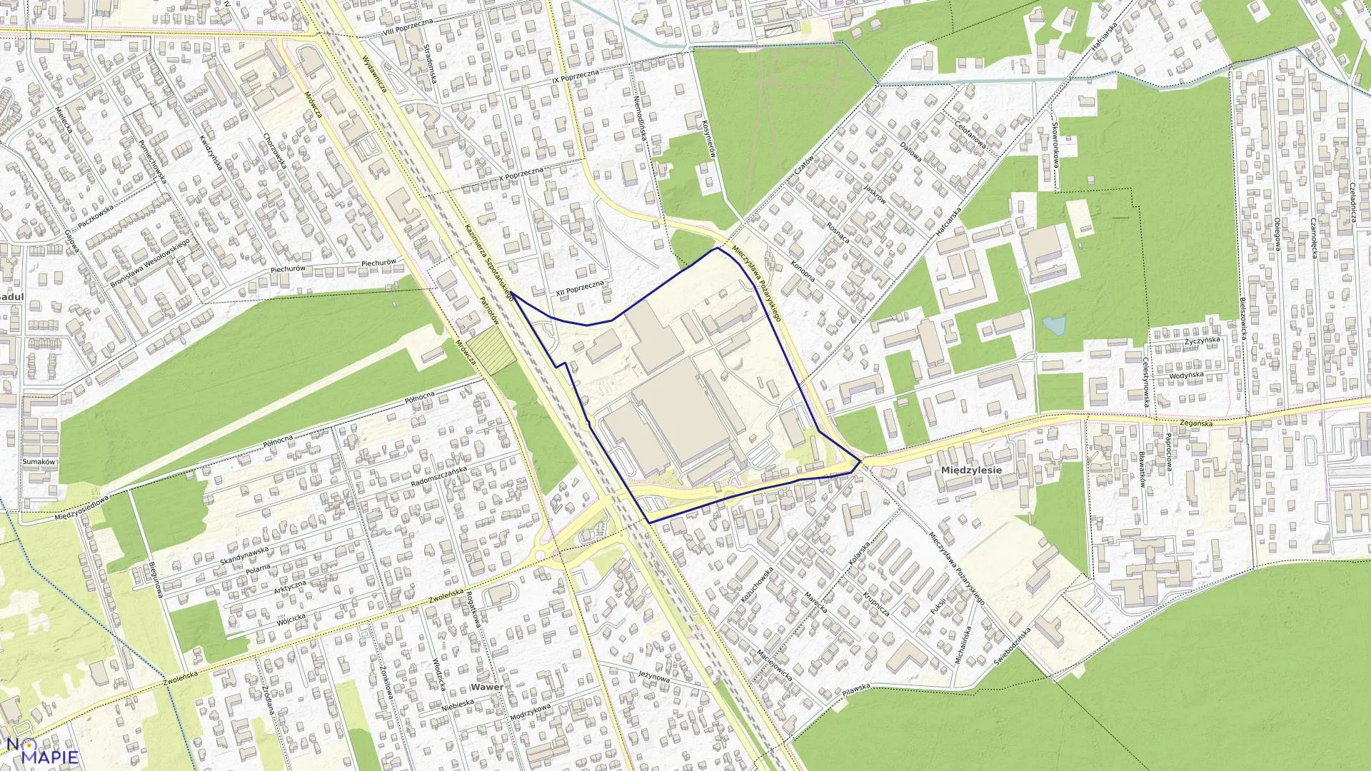 Mapa obrębu 3-11-45 w mieście Warszawa