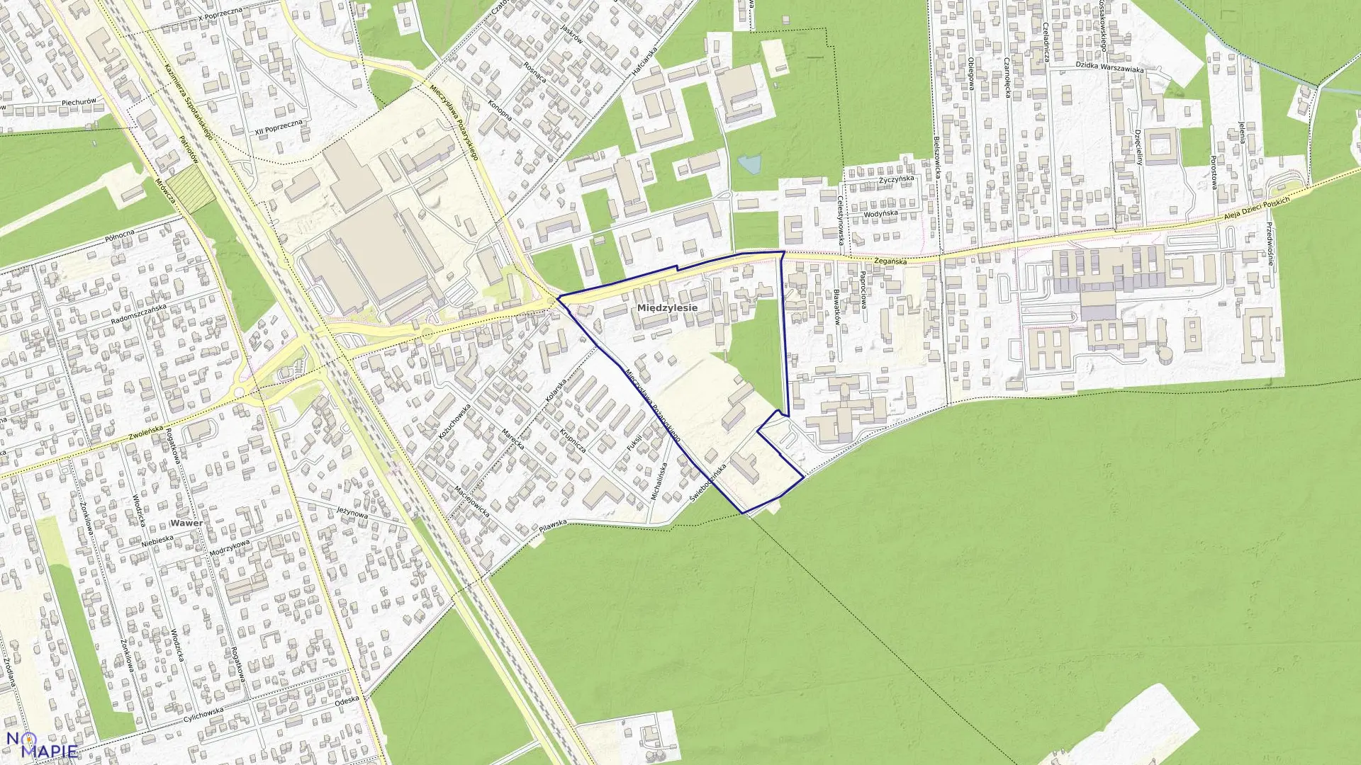 Mapa obrębu 3-11-46 w mieście Warszawa