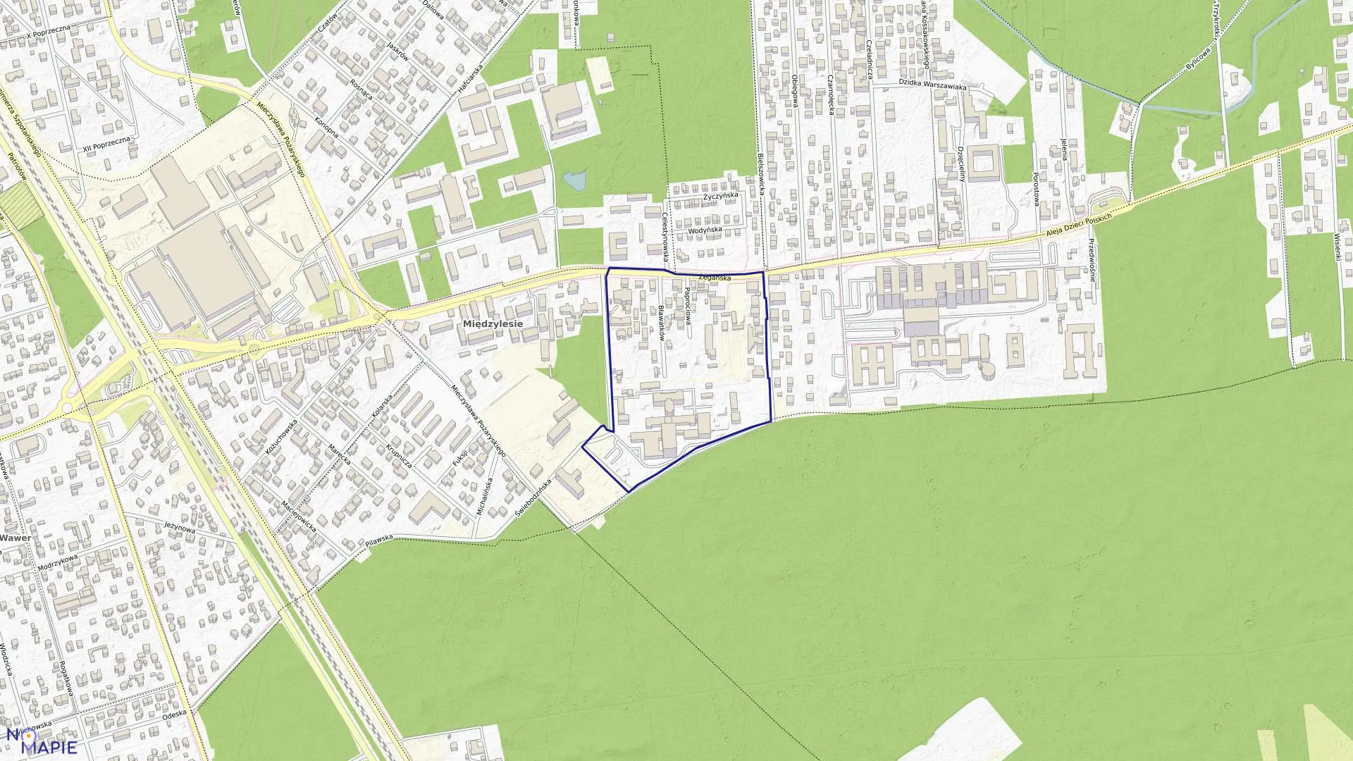 Mapa obrębu 3-11-47 w mieście Warszawa