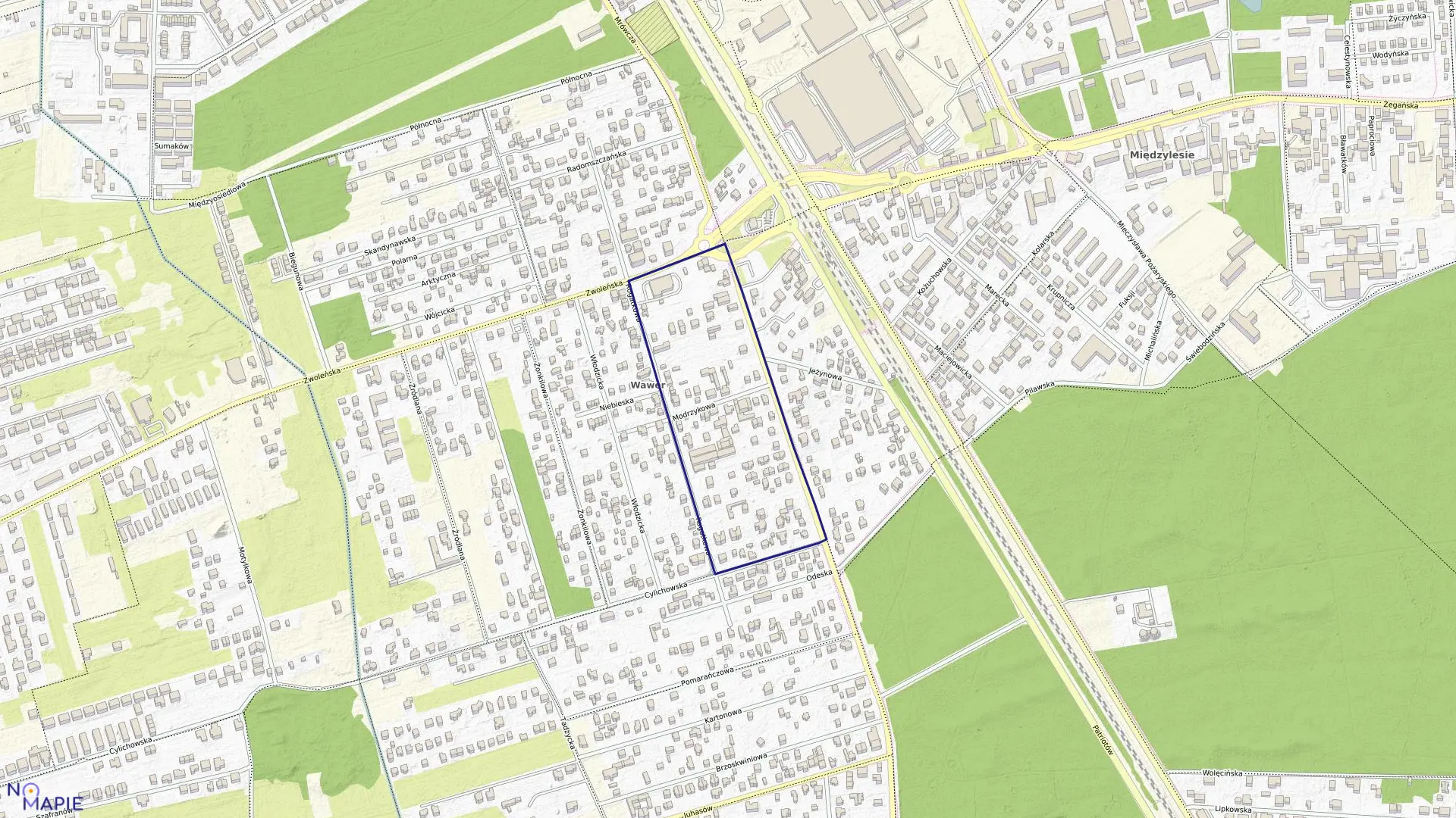 Mapa obrębu 3-11-56 w mieście Warszawa