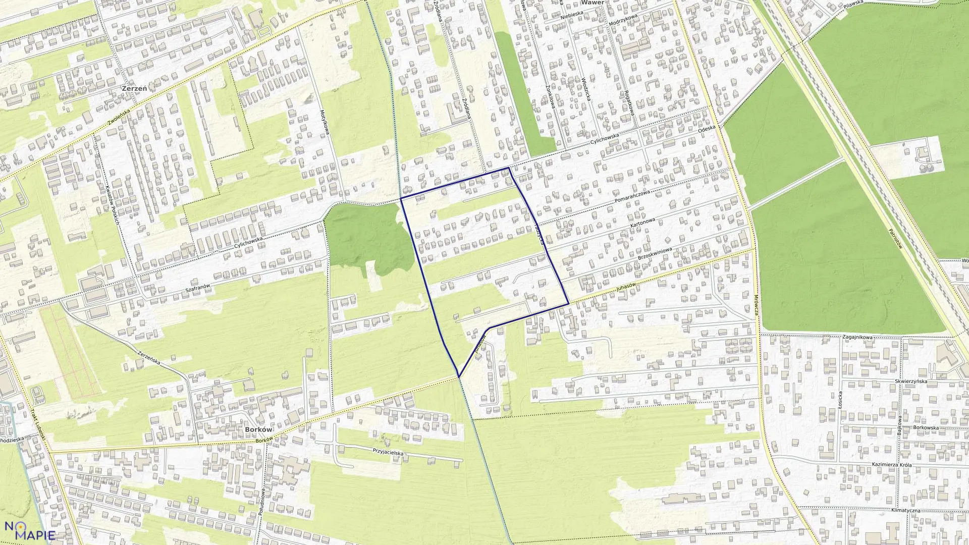 Mapa obrębu 3-11-60 w mieście Warszawa