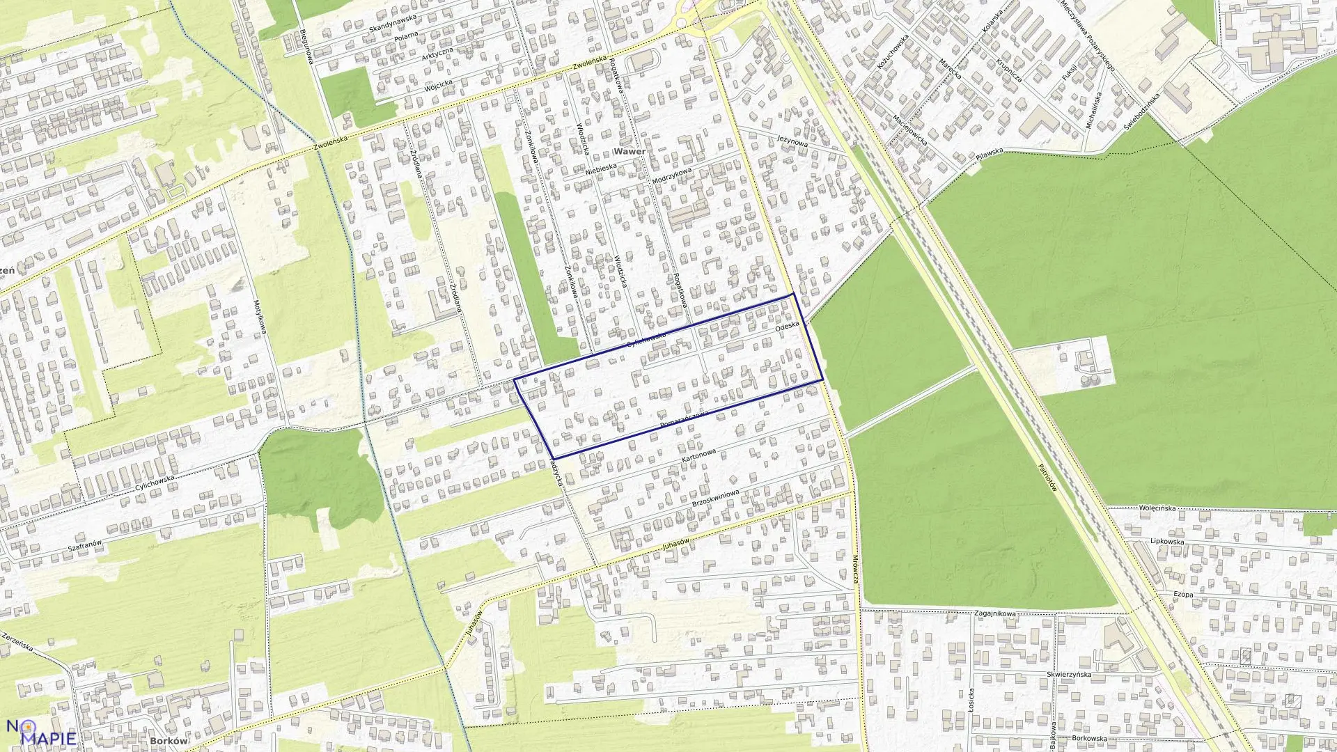 Mapa obrębu 3-11-61 w mieście Warszawa