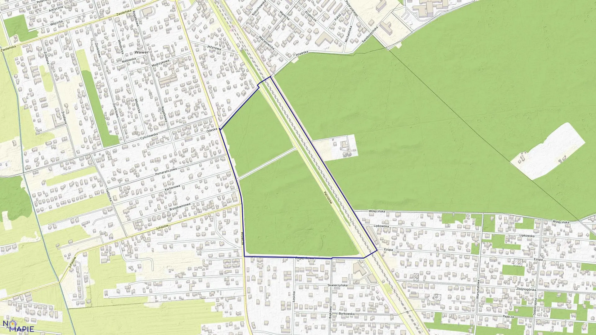 Mapa obrębu 3-11-63 w mieście Warszawa