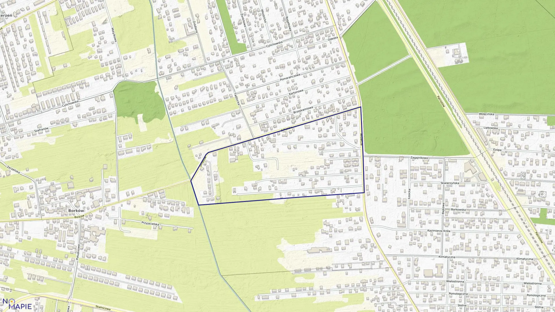 Mapa obrębu 3-12-01 w mieście Warszawa