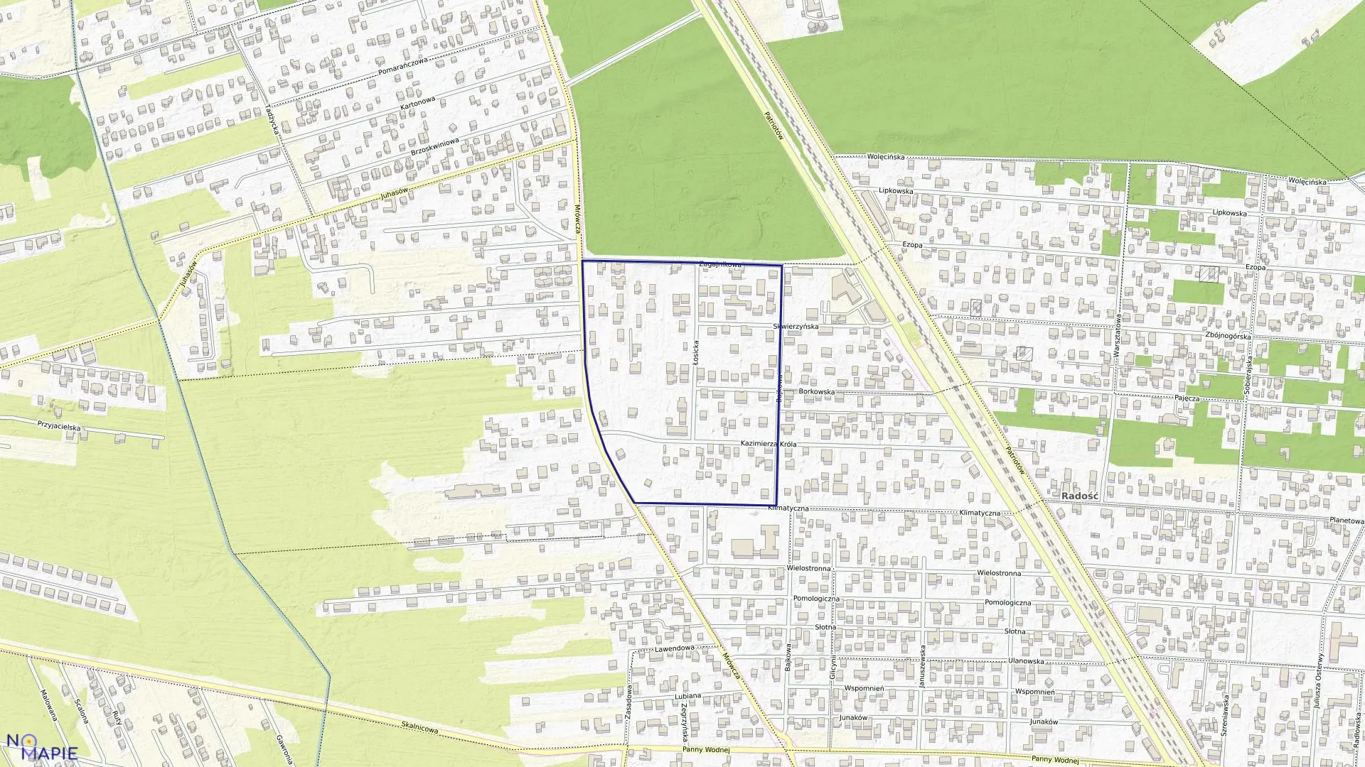 Mapa obrębu 3-12-02 w mieście Warszawa