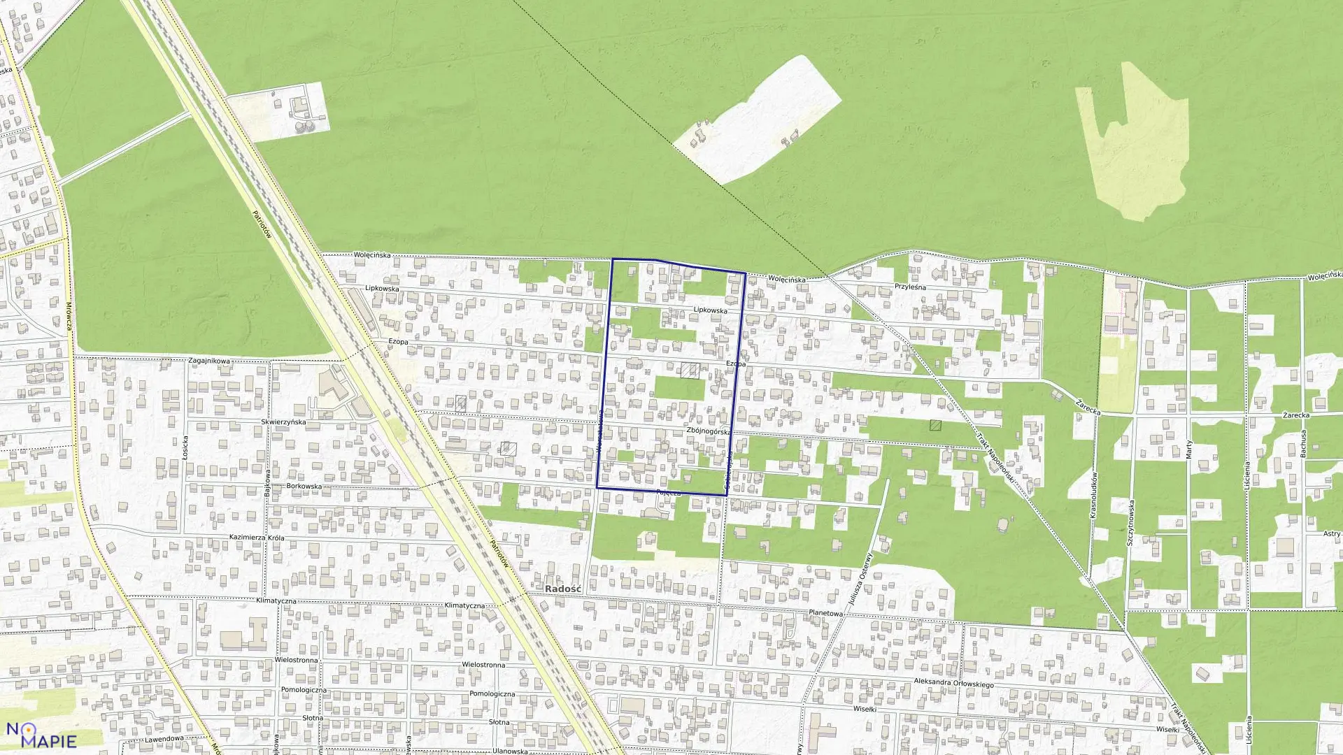 Mapa obrębu 3-12-05 w mieście Warszawa