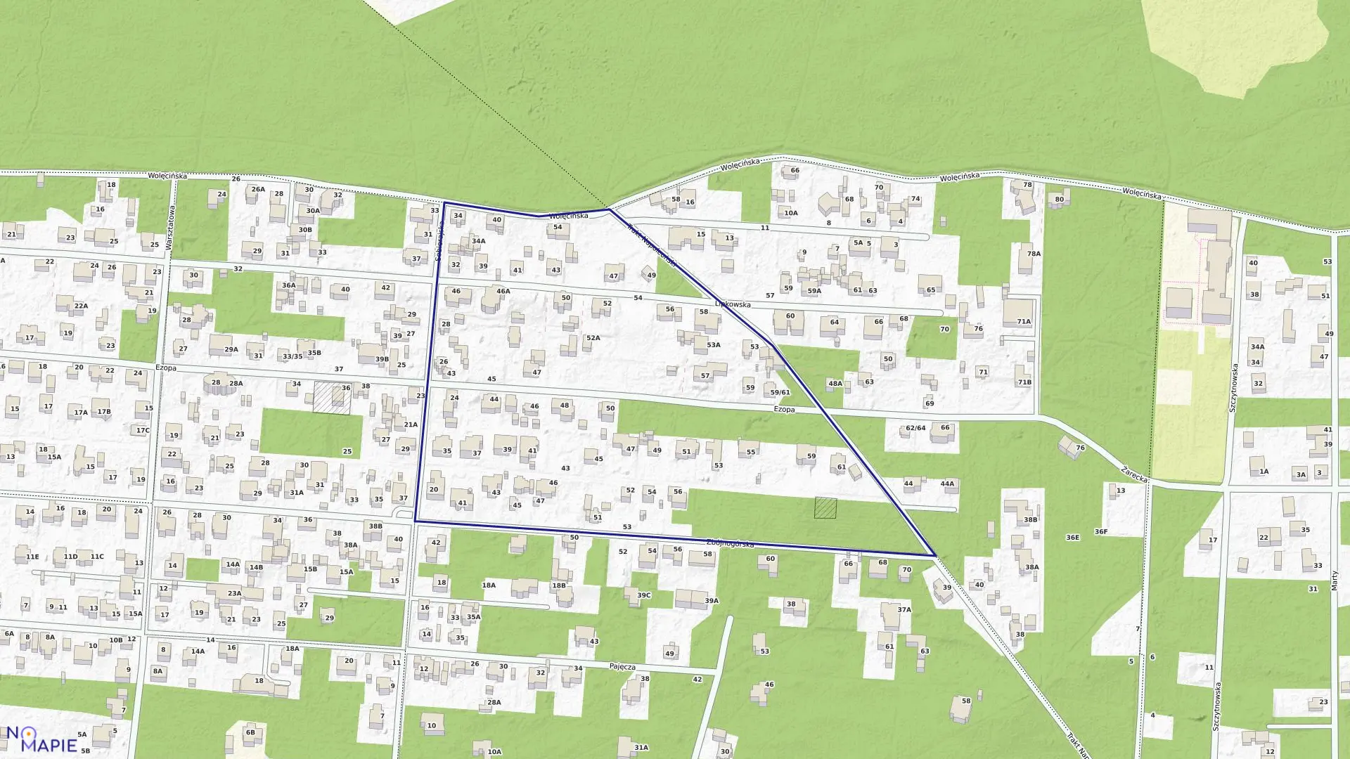 Mapa obrębu 3-12-06 w mieście Warszawa