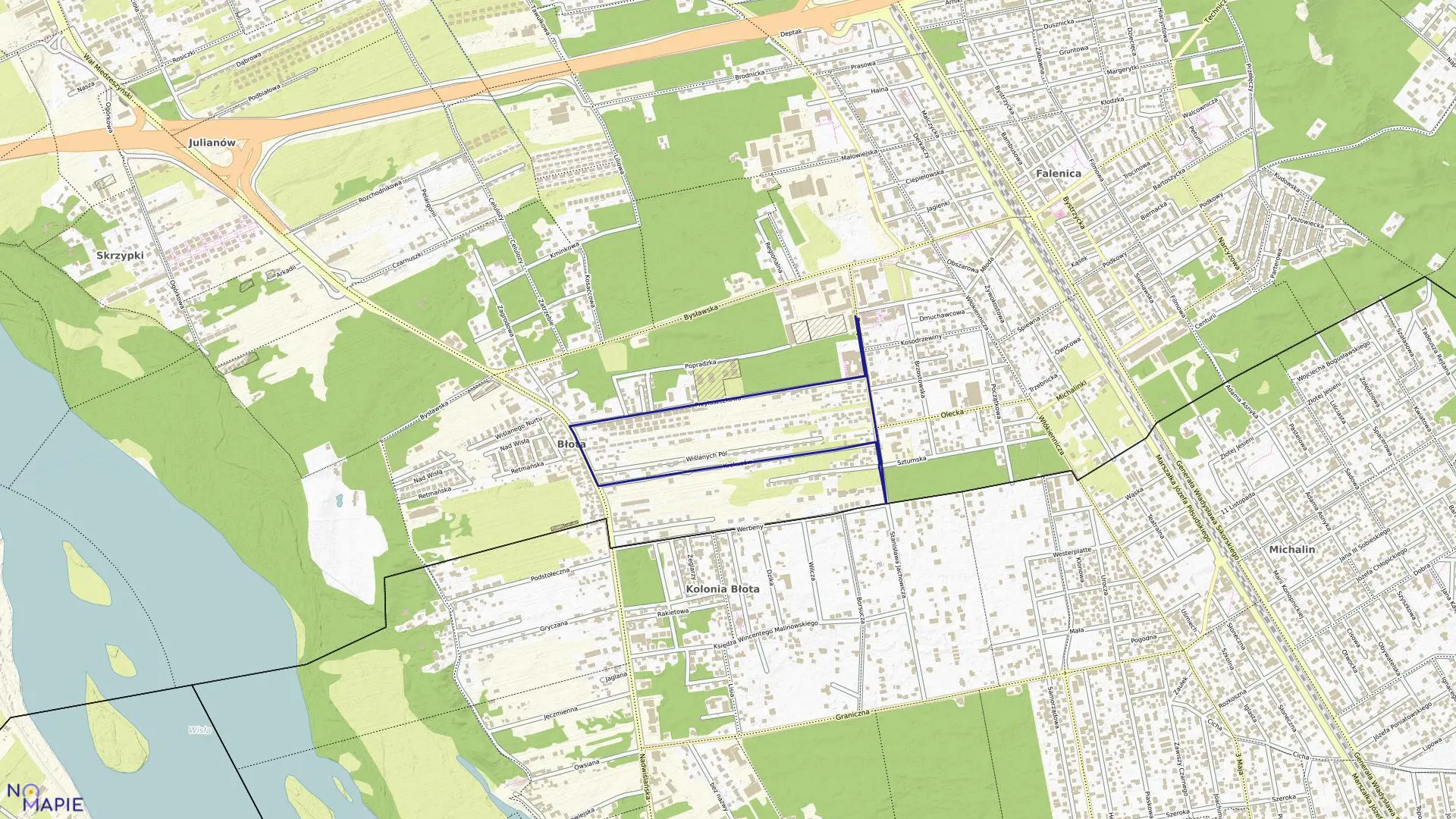 Mapa obrębu 3-12-100 w mieście Warszawa