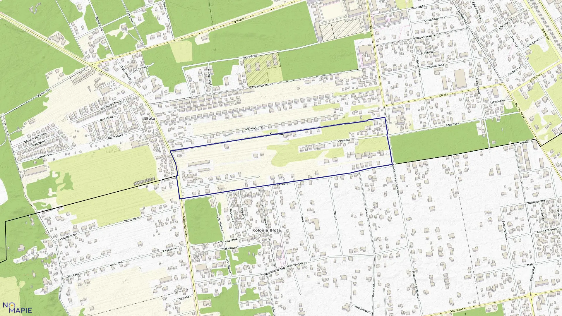 Mapa obrębu 3-12-101 w mieście Warszawa