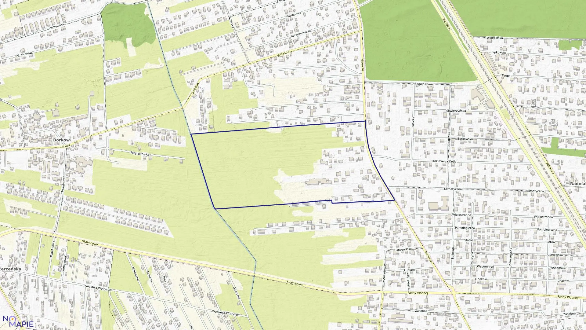 Mapa obrębu 3-12-14 w mieście Warszawa