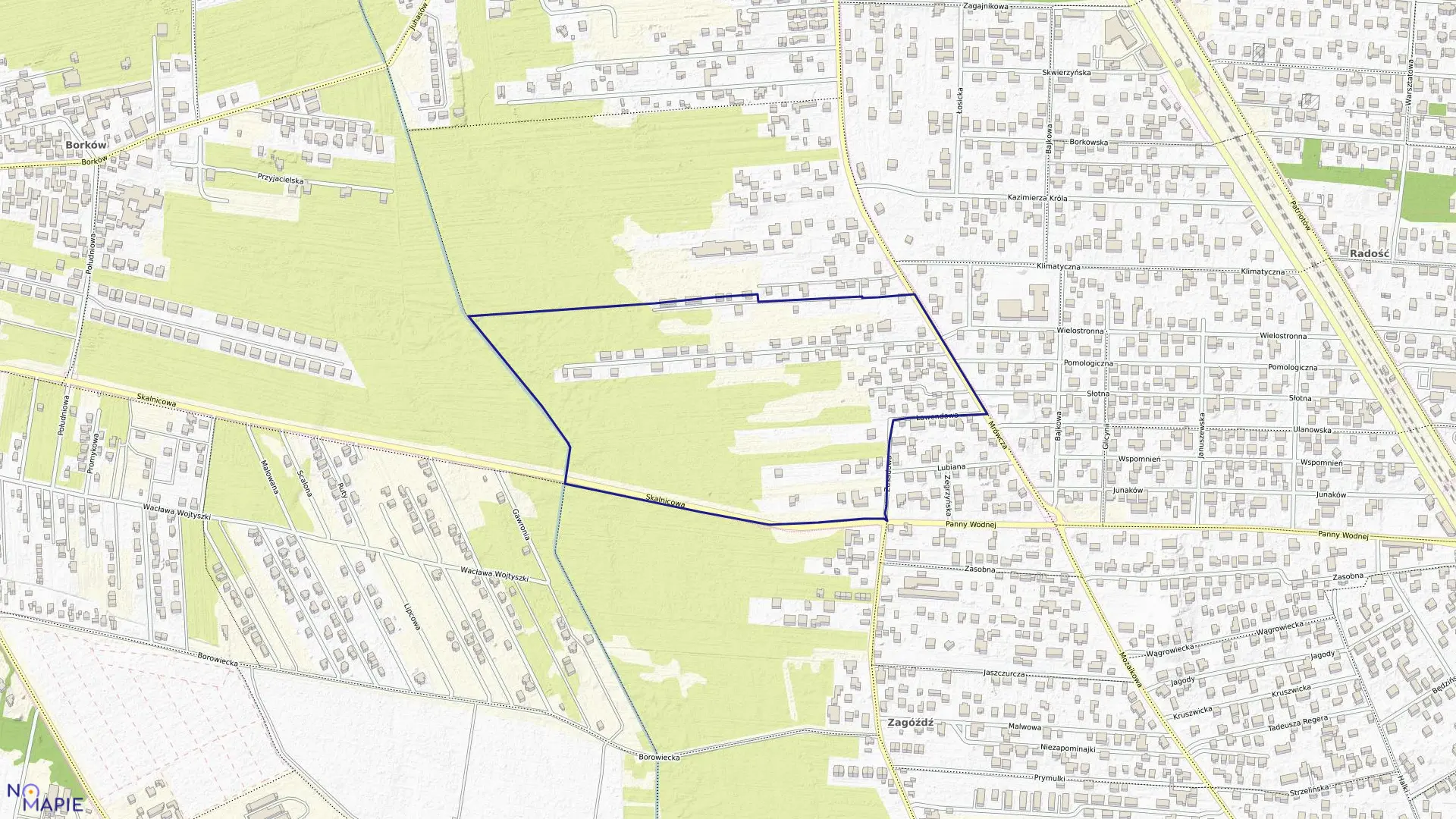 Mapa obrębu 3-12-21 w mieście Warszawa