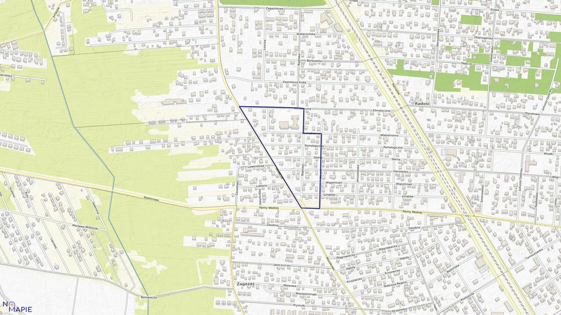 Mapa obrębu 3-12-22 w mieście Warszawa