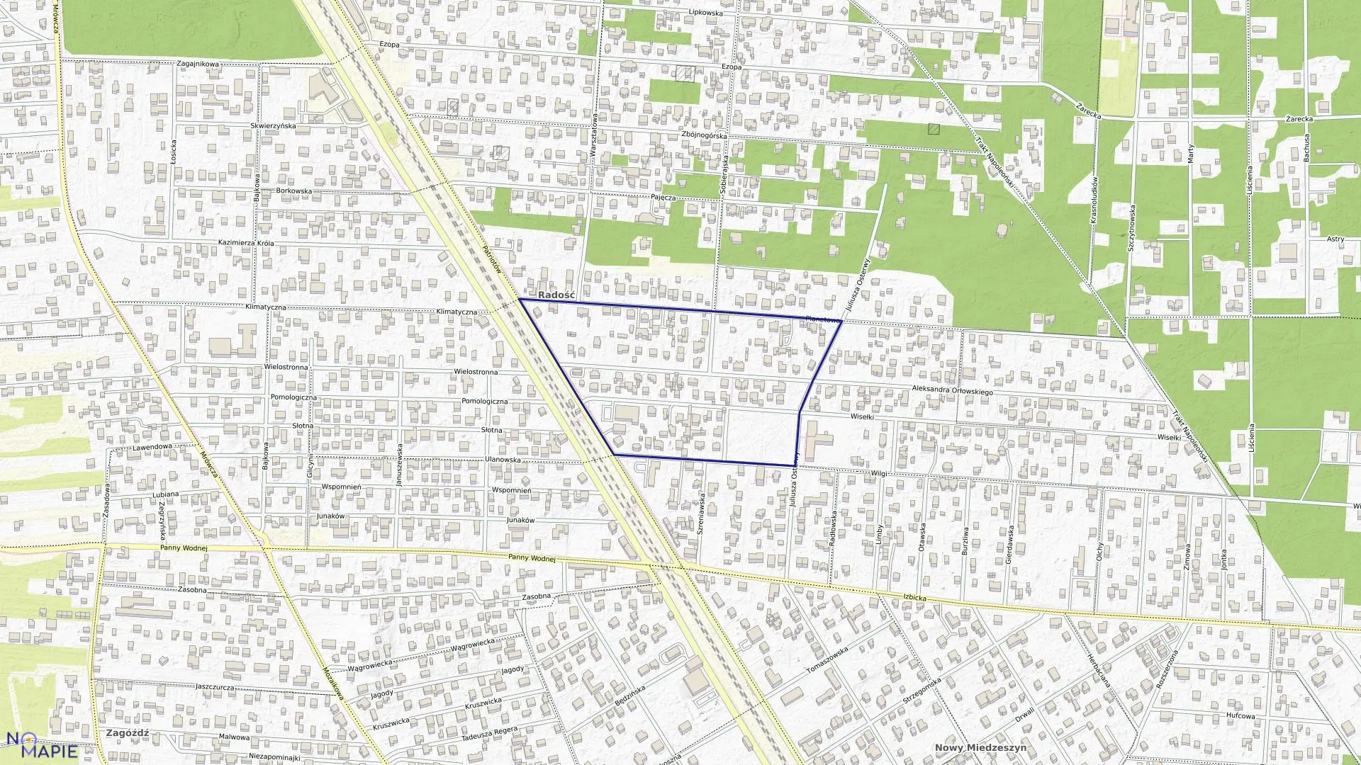 Mapa obrębu 3-12-24 w mieście Warszawa