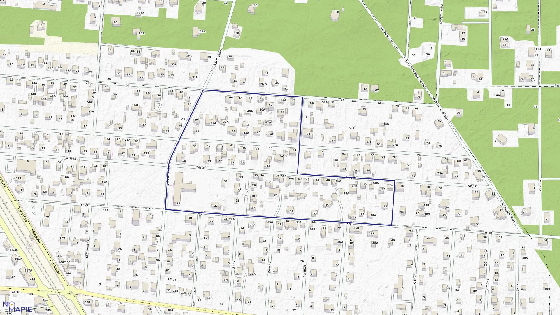 Mapa obrębu 3-12-25 w mieście Warszawa