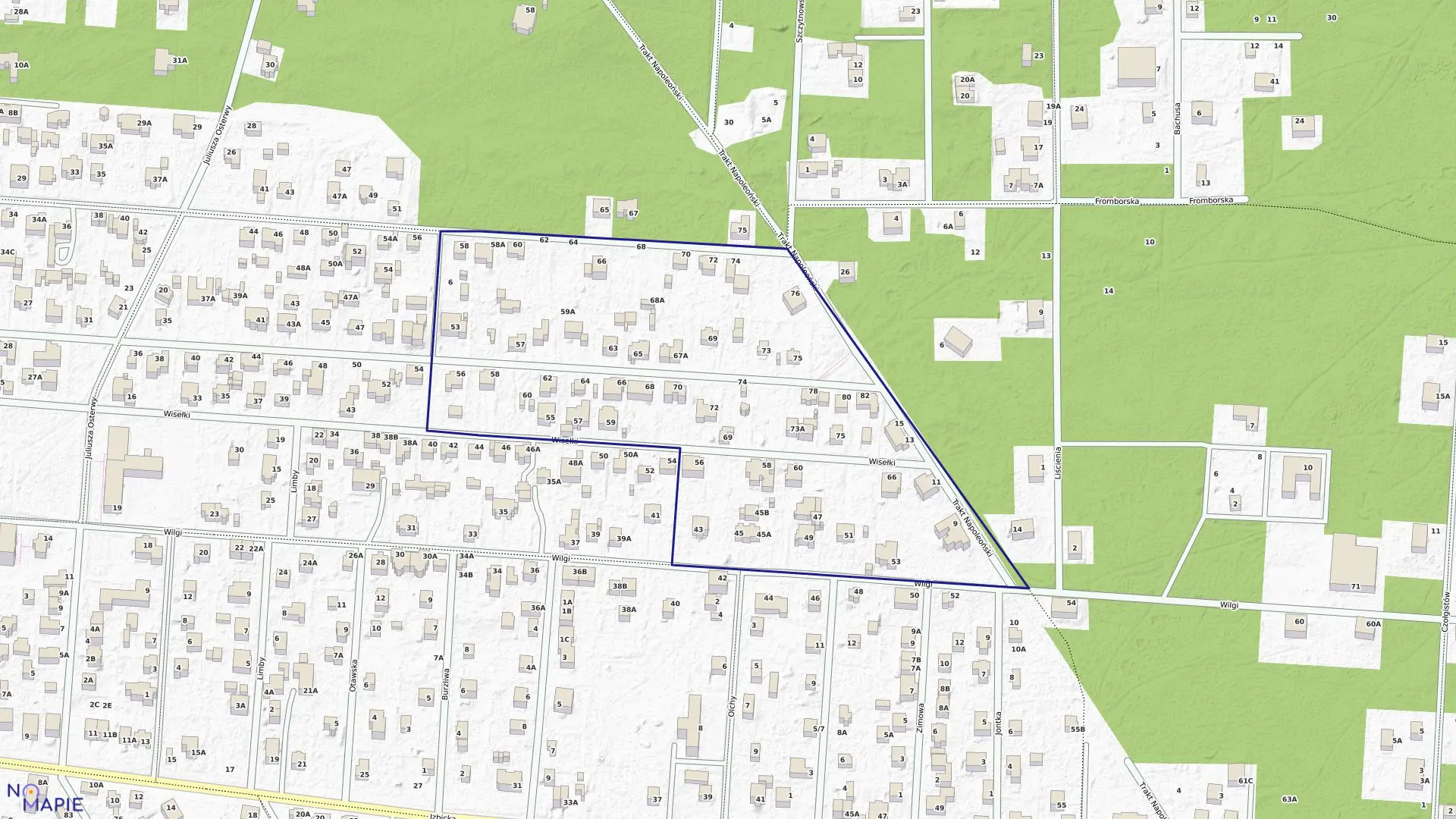 Mapa obrębu 3-12-26 w mieście Warszawa