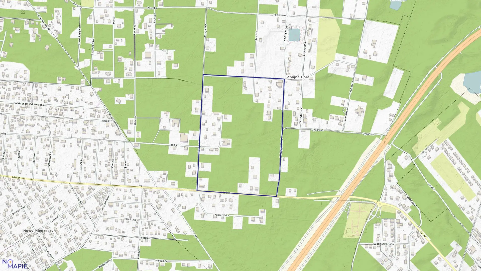 Mapa obrębu 3-12-28 w mieście Warszawa