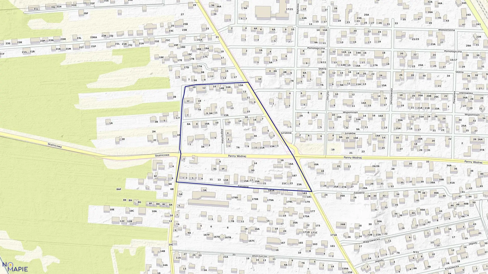 Mapa obrębu 3-12-30 w mieście Warszawa